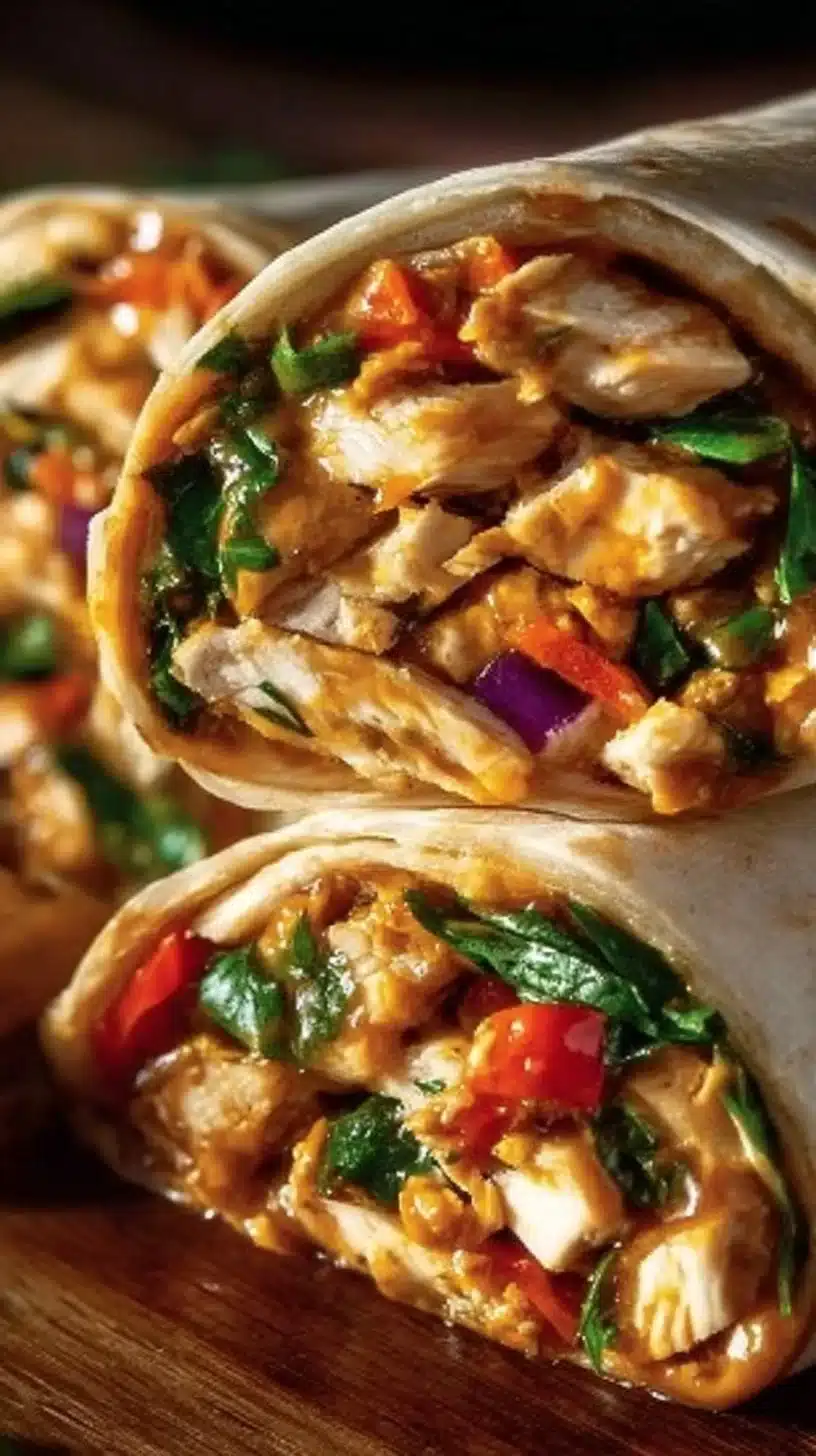Thai Peanut Chicken Wraps
