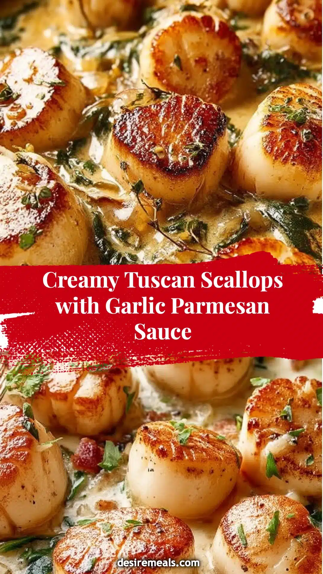 Creamy Tuscan Scallops with Garlic Parmesan Sauce