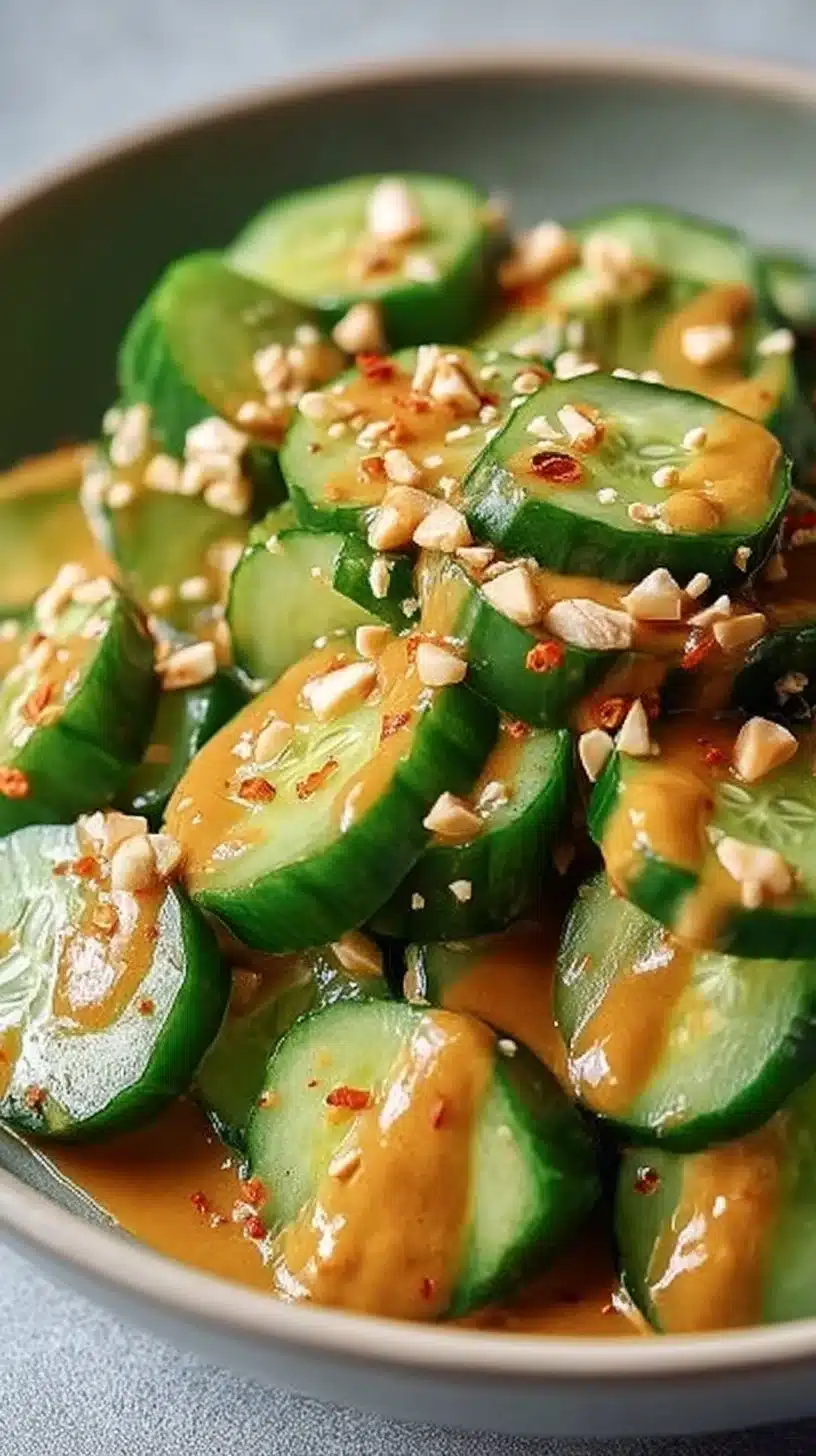 Cucumbers in Spicy Peanut Sauce