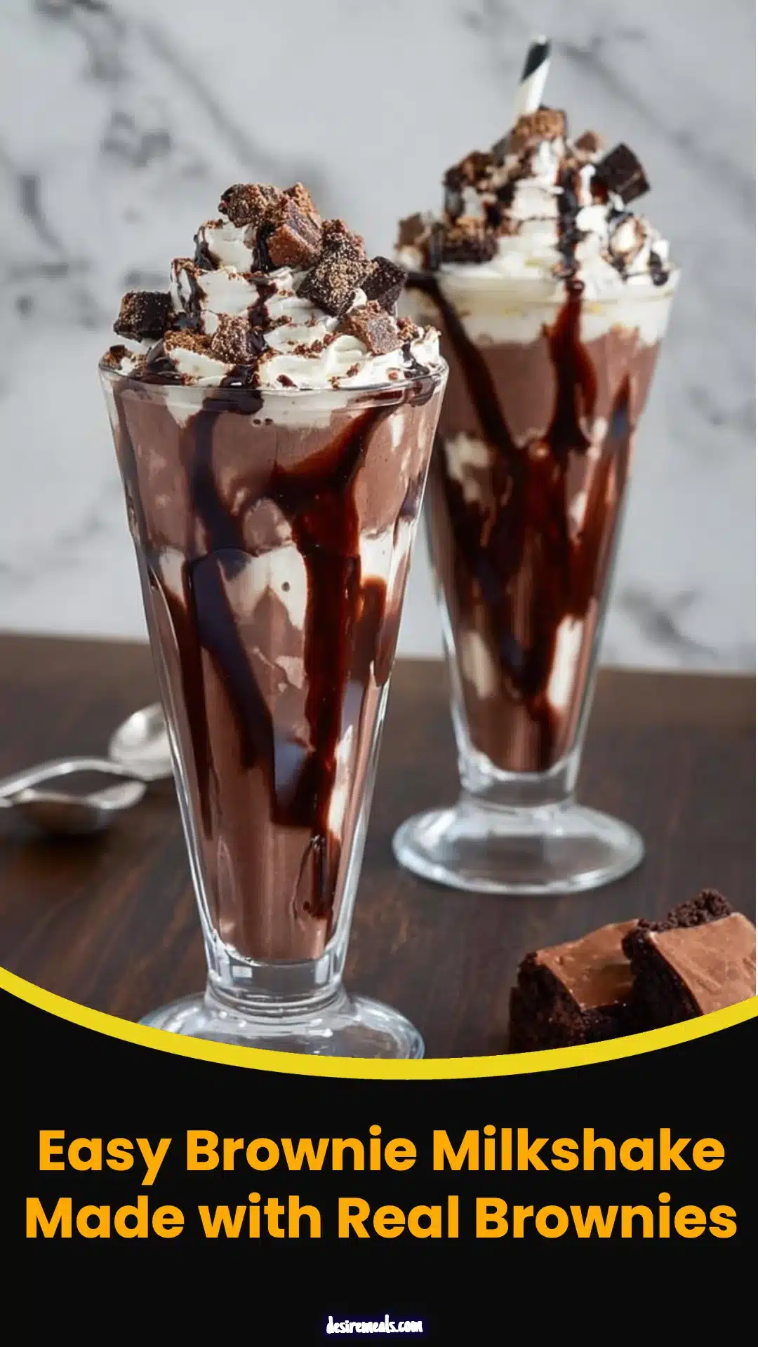 Easy Brownie Milkshake Made with Real Brownies