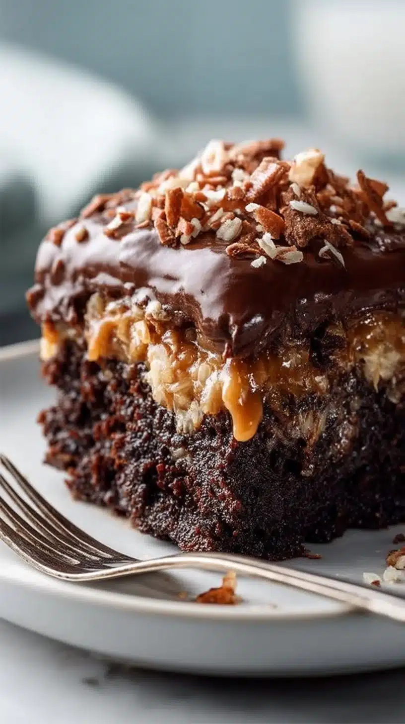 Easy German Chocolate Poke Cake Made Ultra Moist 7 German Chocolate Poke Cake