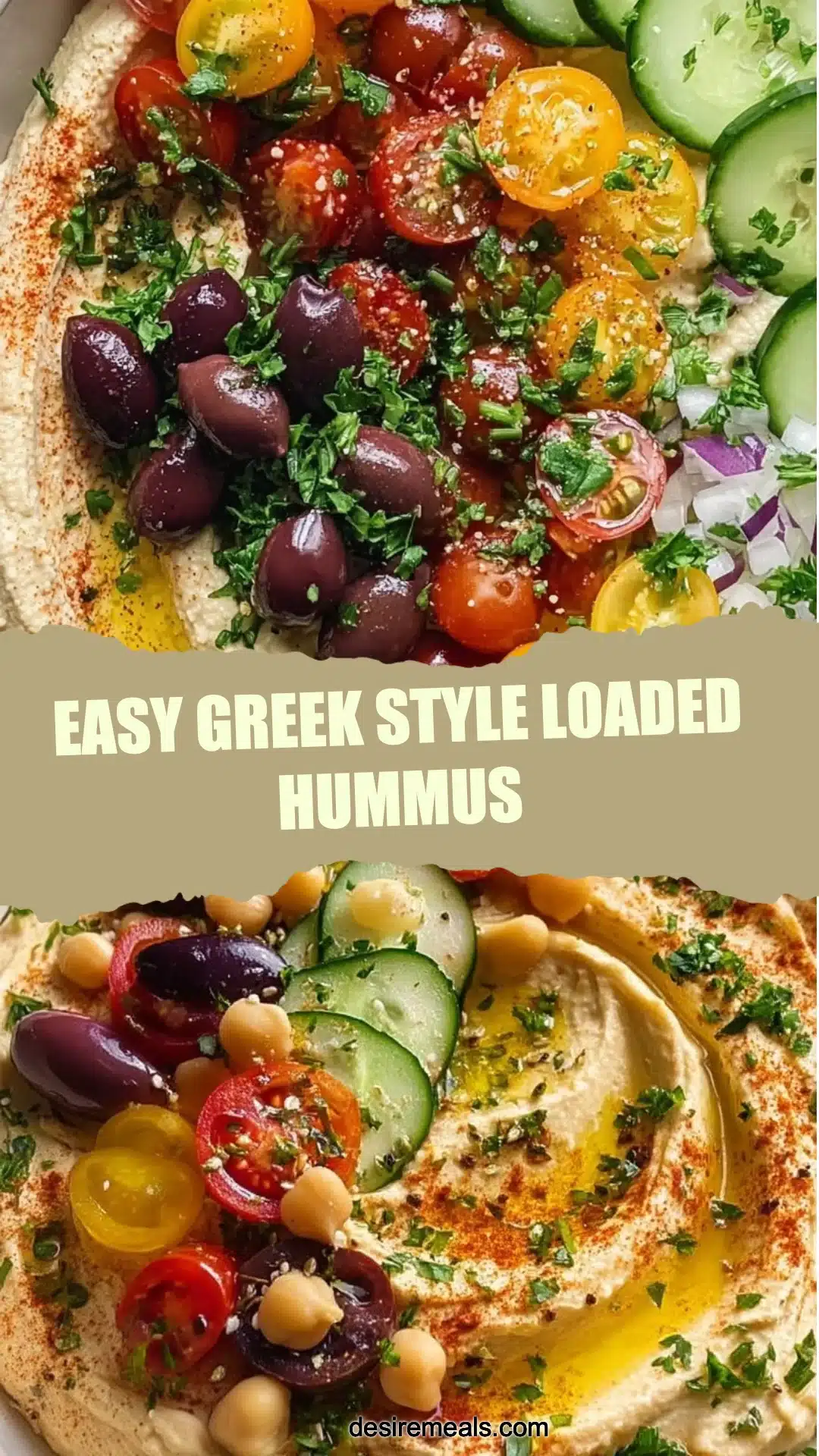 Easy Greek Style Loaded Hummus