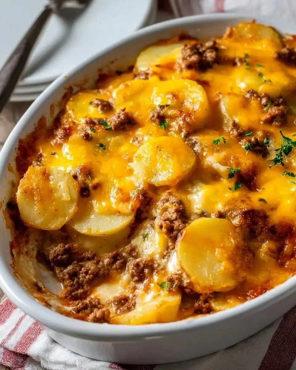 Easy Hobo Casserole with ground beef for a cozy dinner