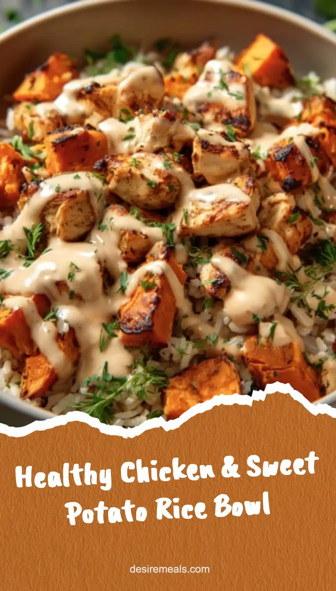 Healthy Chicken & Sweet Potato Rice Bowl
