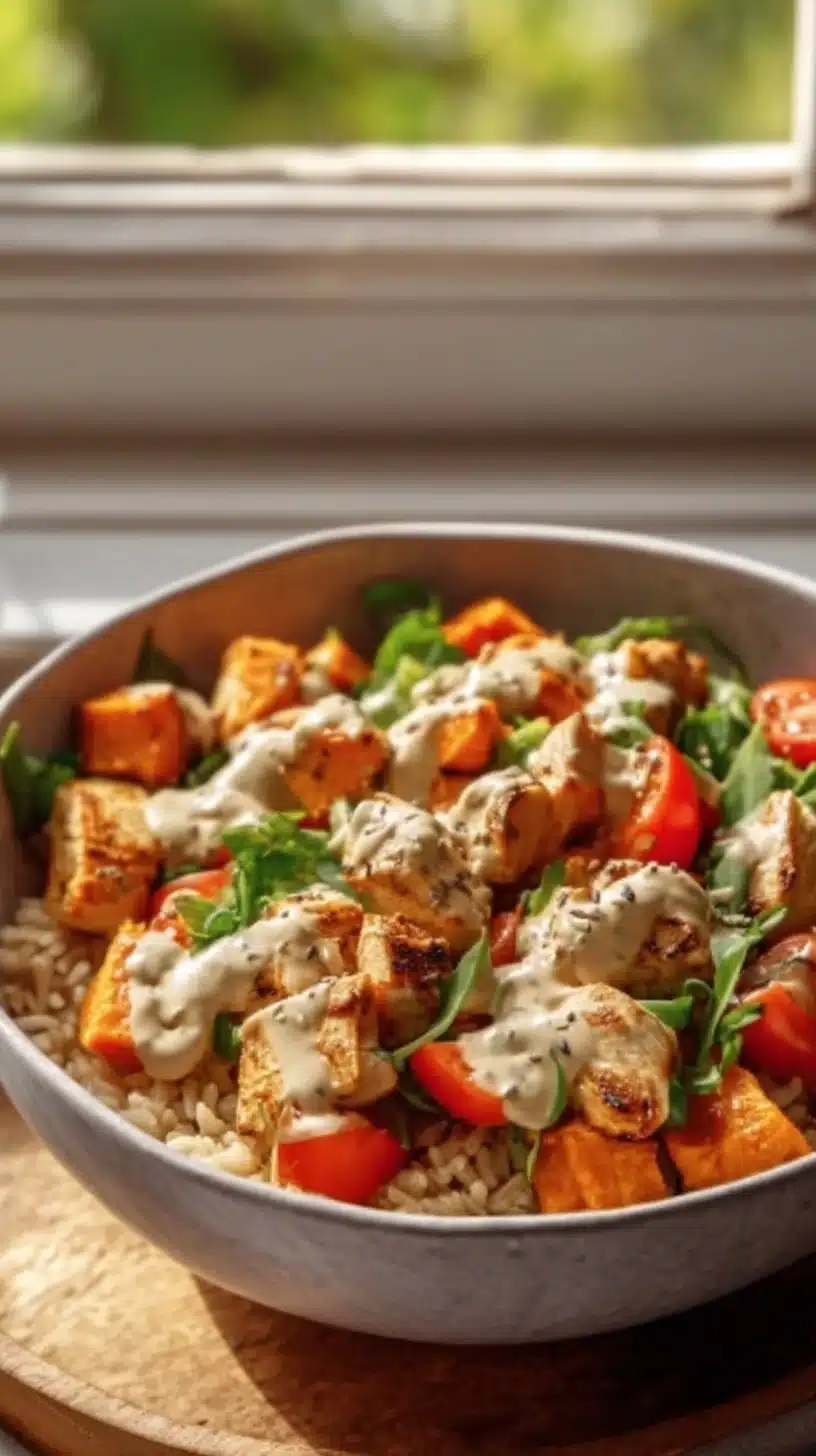 Healthy Chicken & Sweet Potato Rice Bowl