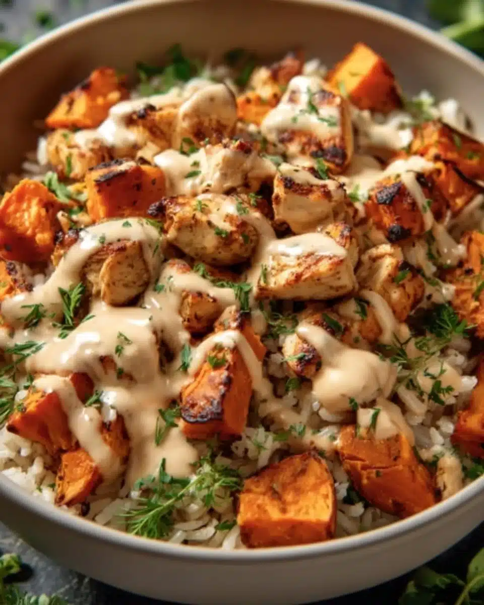 Healthy Chicken & Sweet Potato Rice Bowl