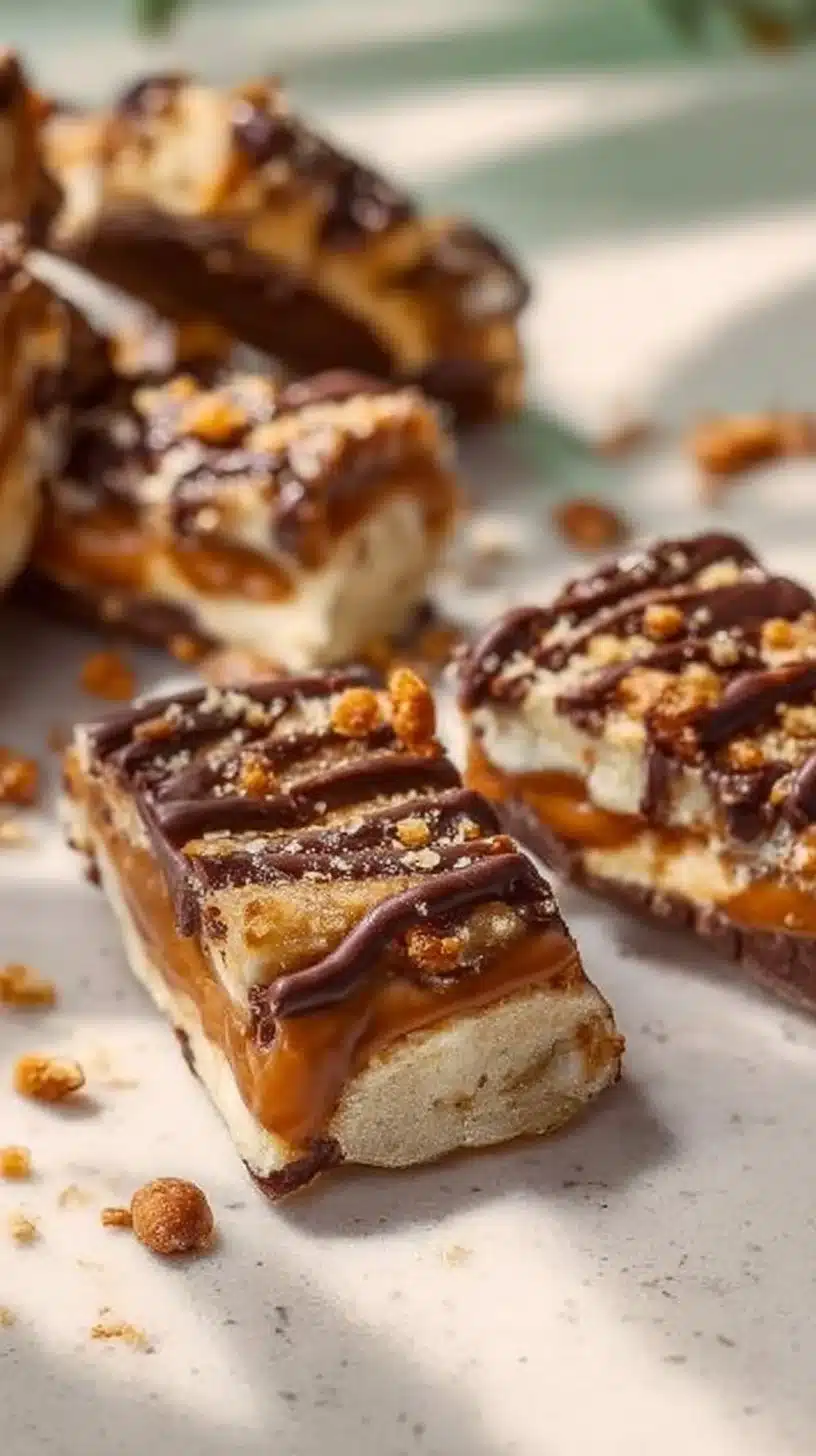 Healthy frozen banana snickers treat made with 4 ingredients