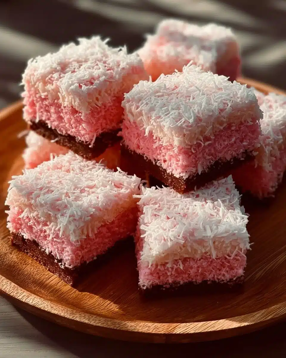 Pink Coconut Snowball Cake Bars