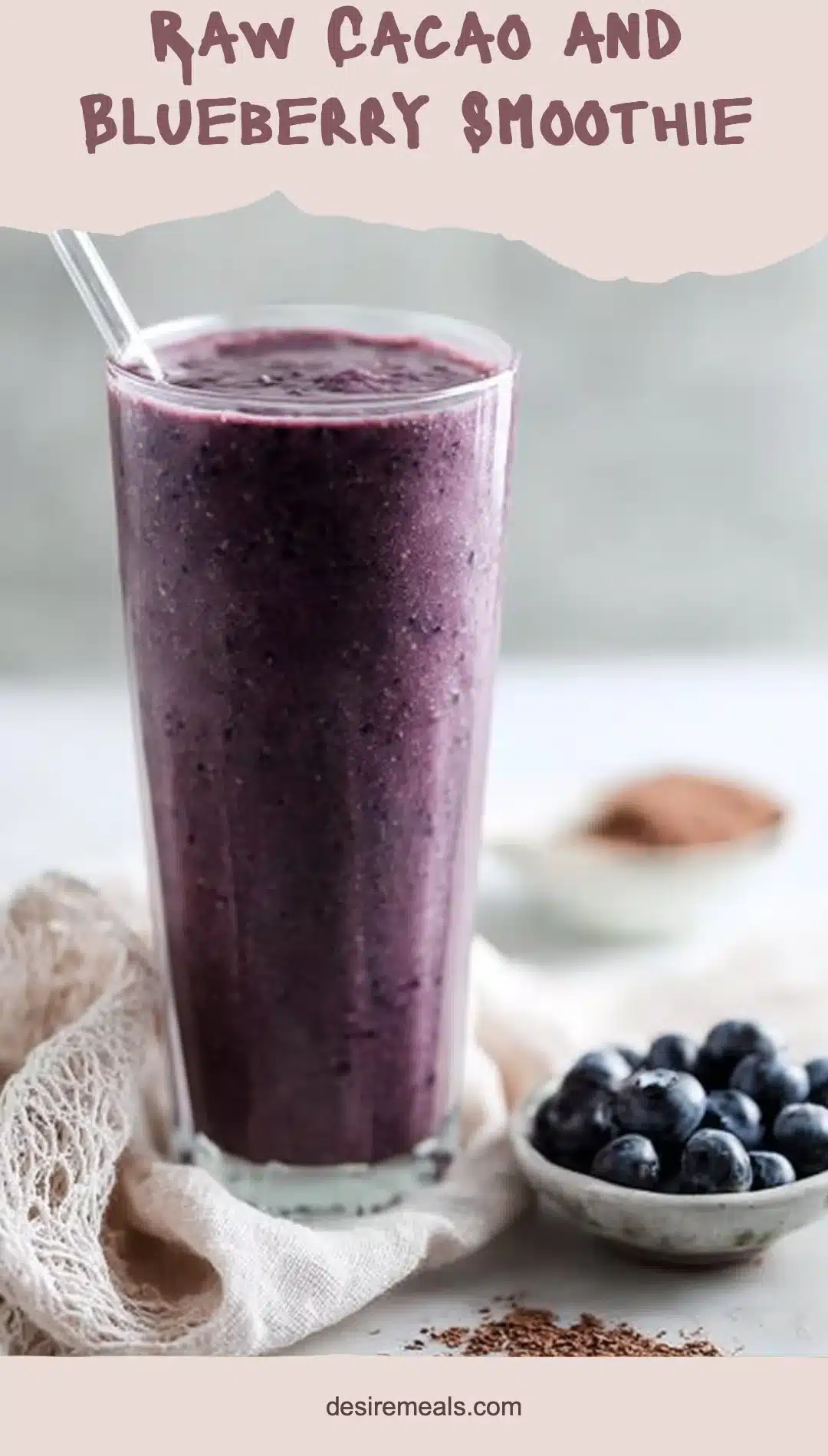 Raw Cacao and Blueberry Smoothie