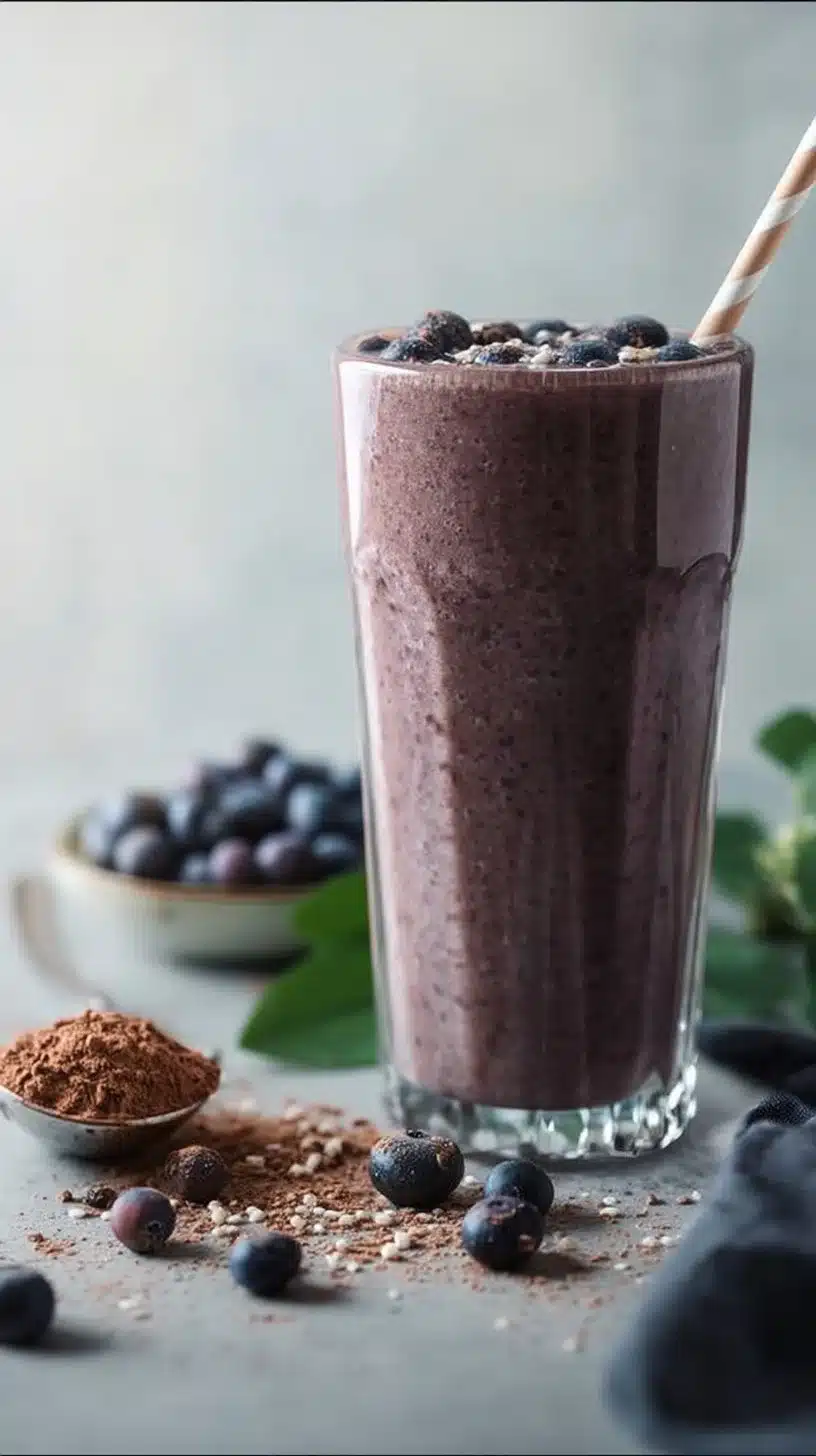 Raw Cacao and Blueberry Smoothie