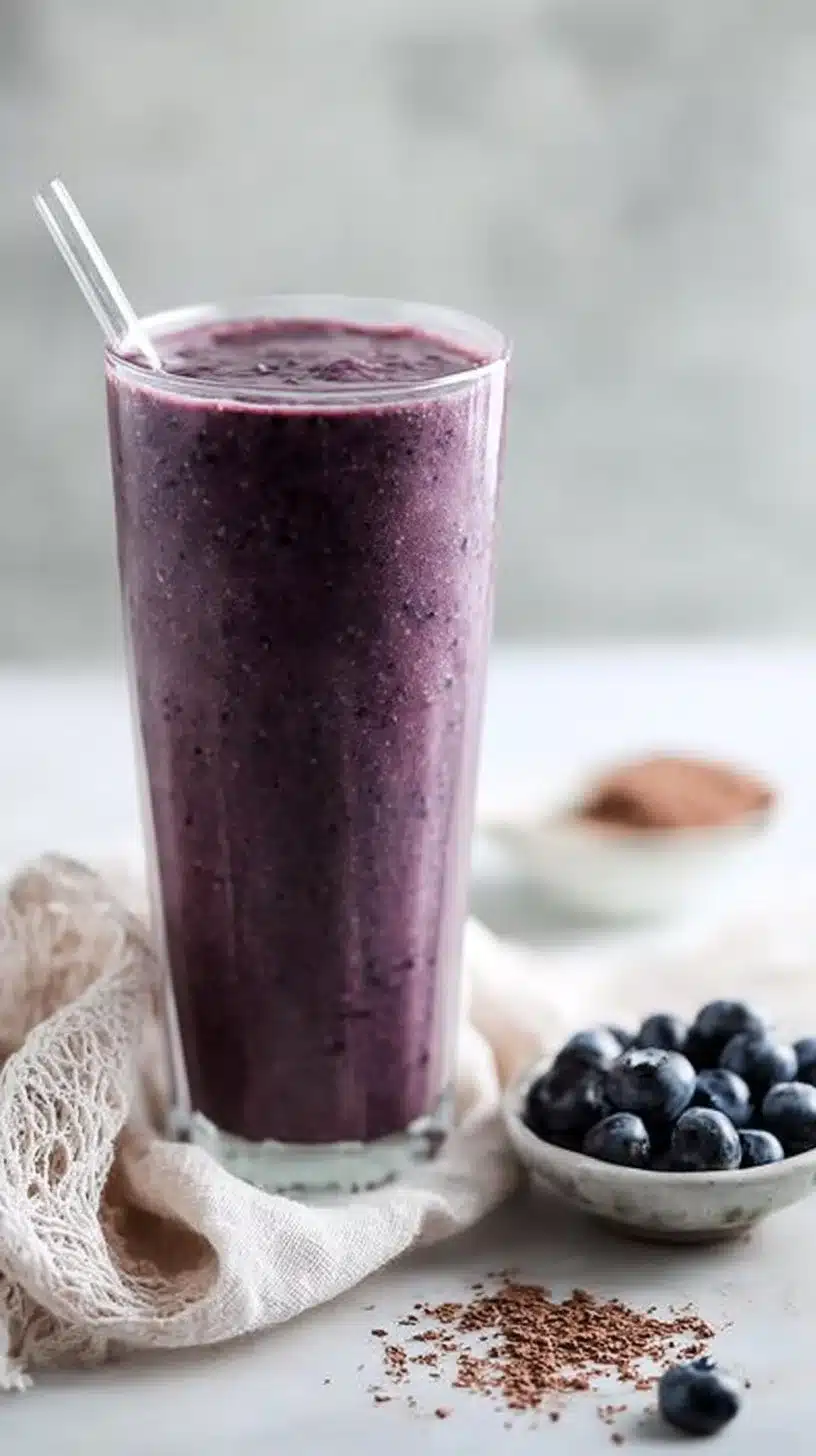 Raw Cacao and Blueberry Smoothie