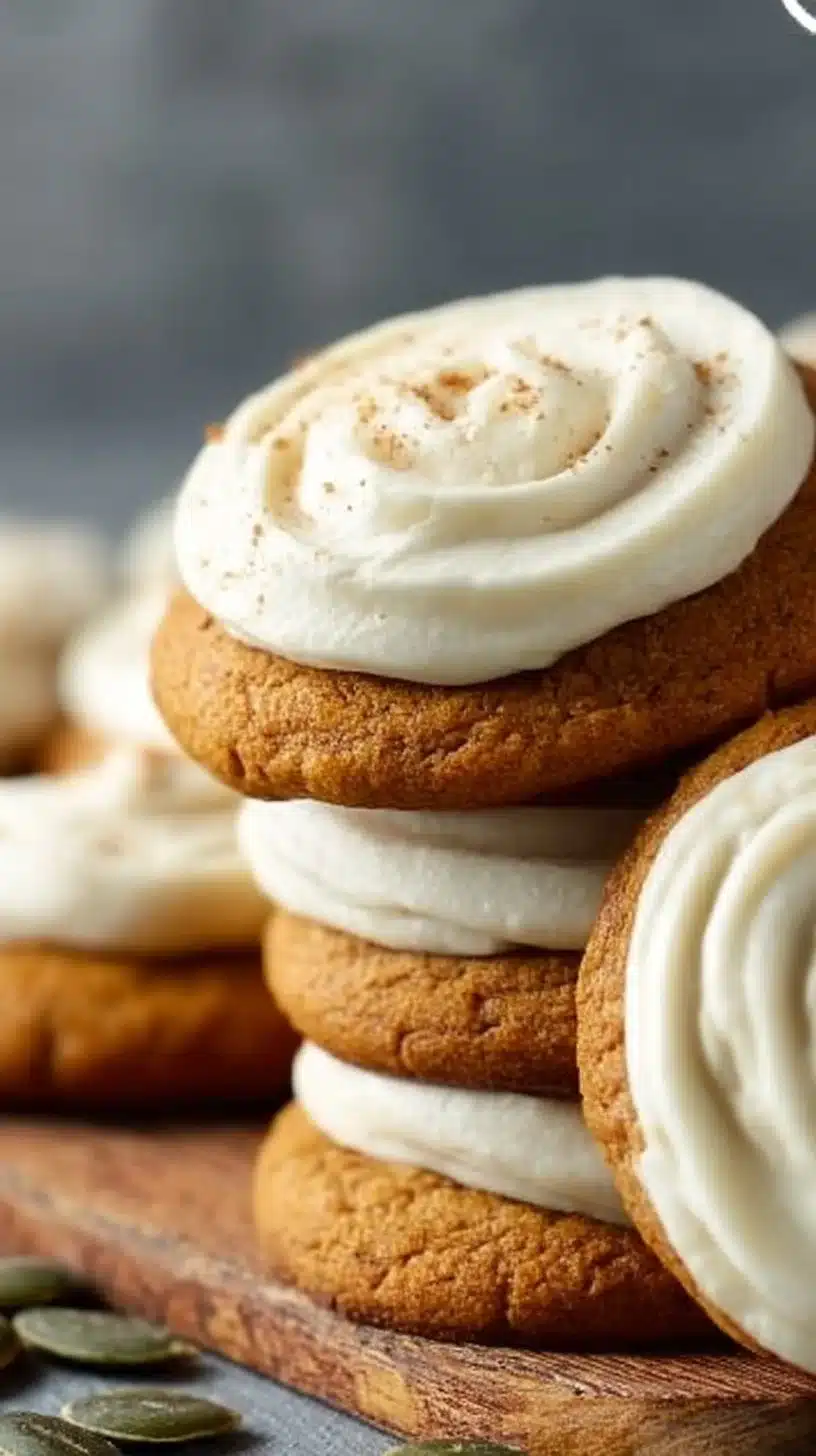 Soft Pumpkin Cookies with Cream Cheese Frosting