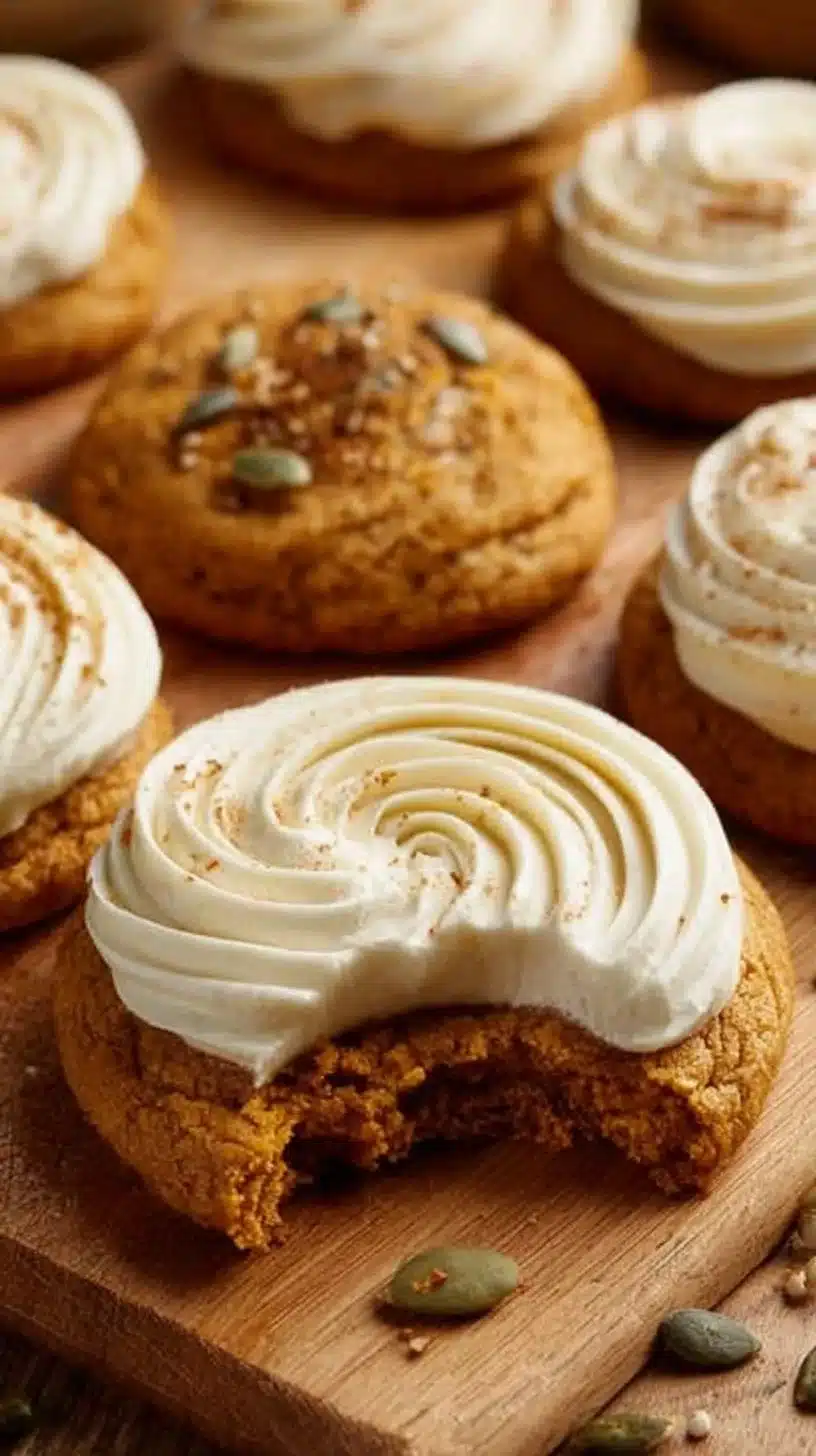 Soft Pumpkin Cookies with Cream Cheese Frosting