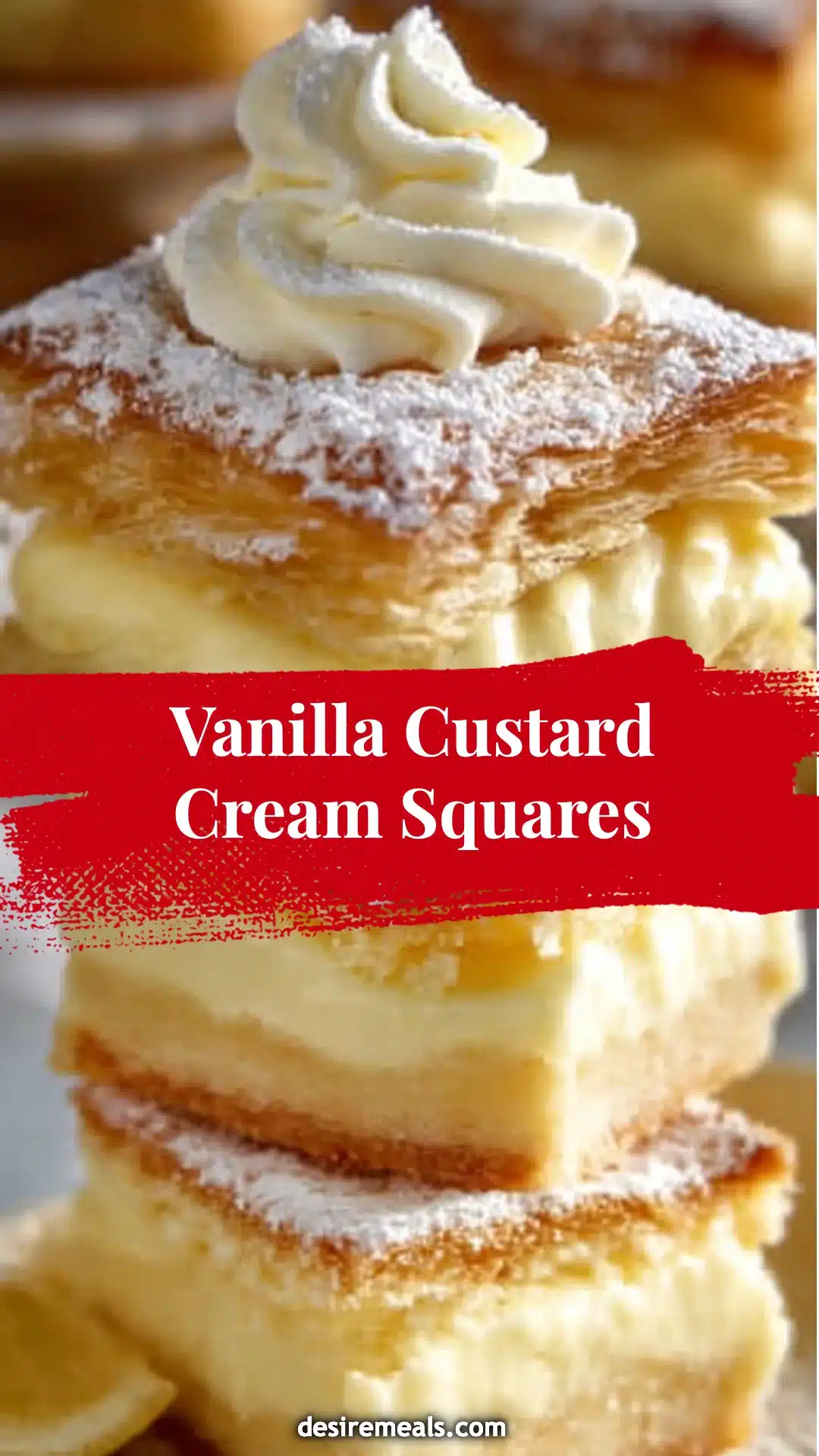 Vanilla Custard Cream Squares