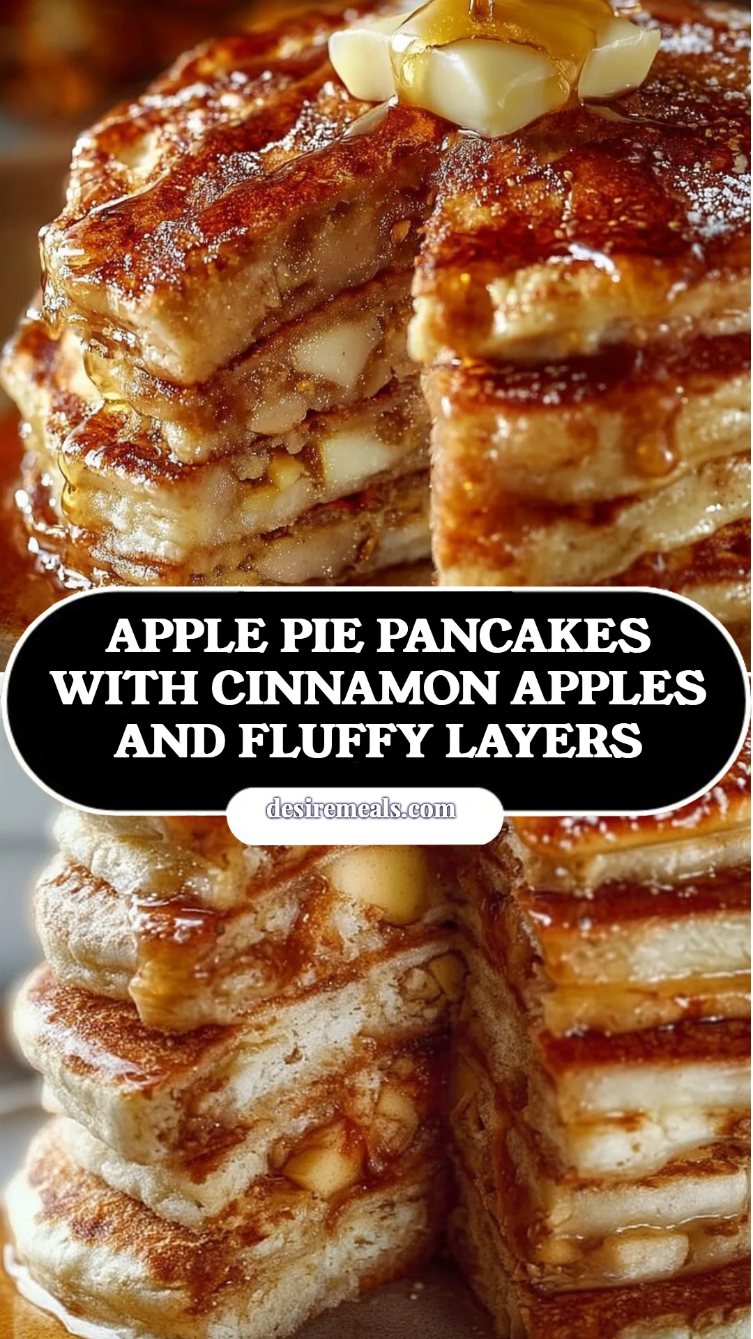 Apple Pie Pancakes with Cinnamon Apples and Fluffy Layers