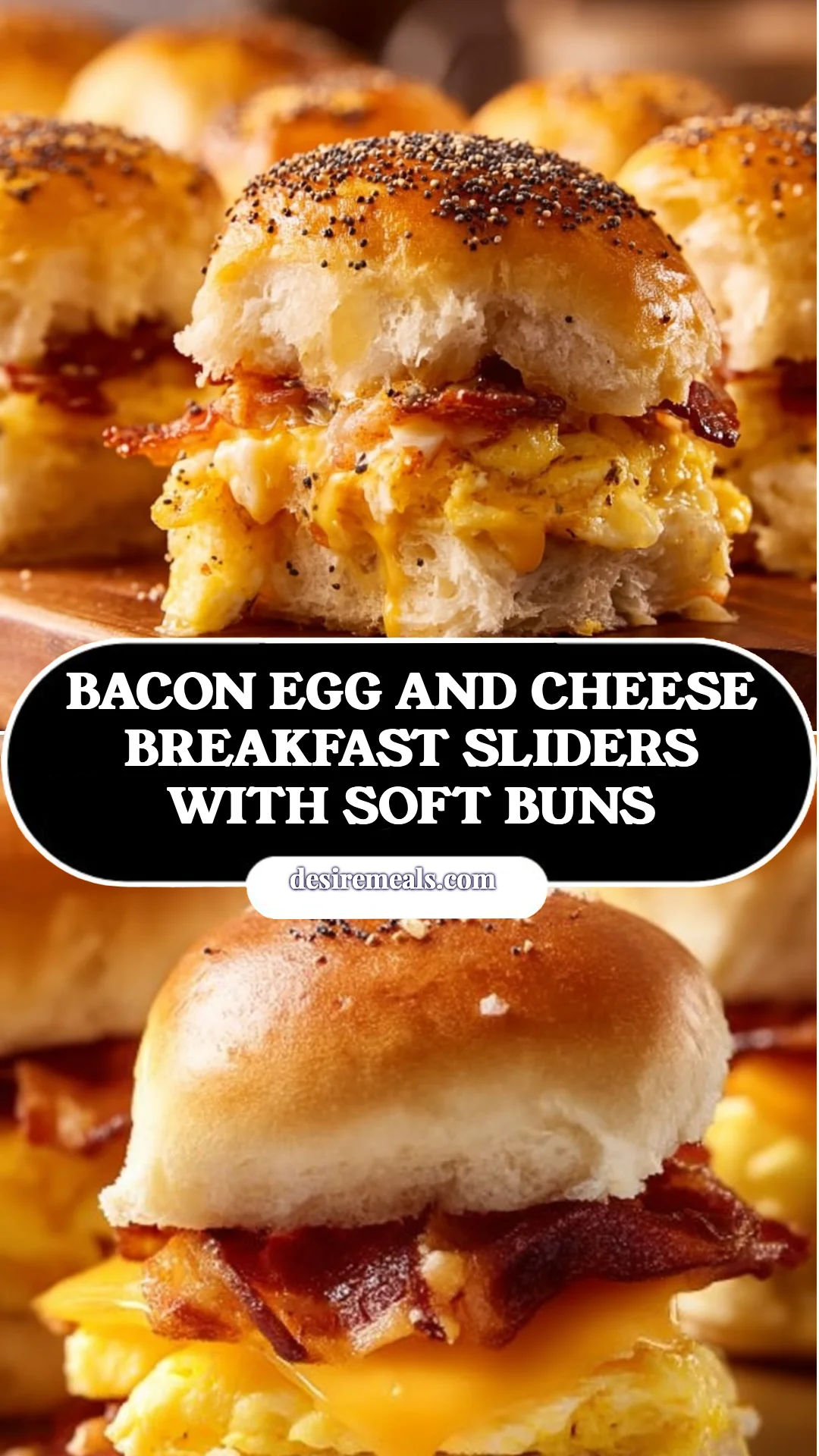 Bacon Egg and Cheese Breakfast Sliders with Soft Buns