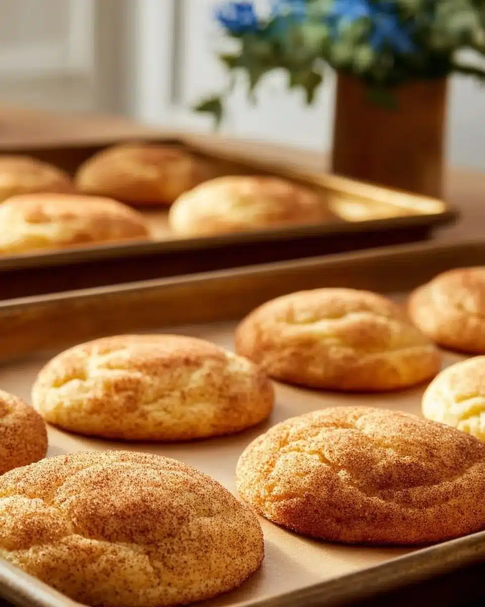 Delicious golden German Snickerdoodles cookies, thick and chewy, perfect for dessert.