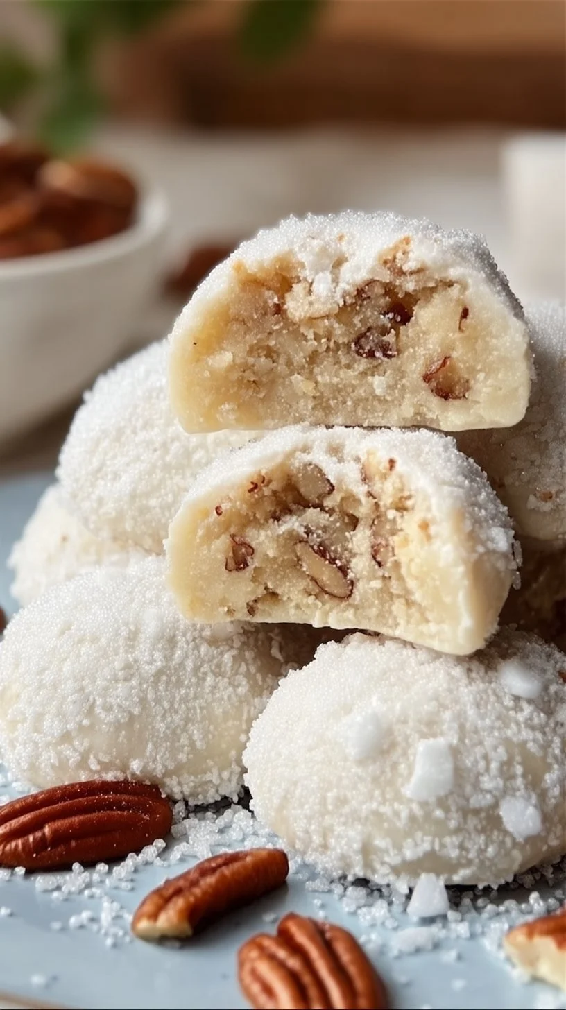 Buttery Pecan Snowball Cookies