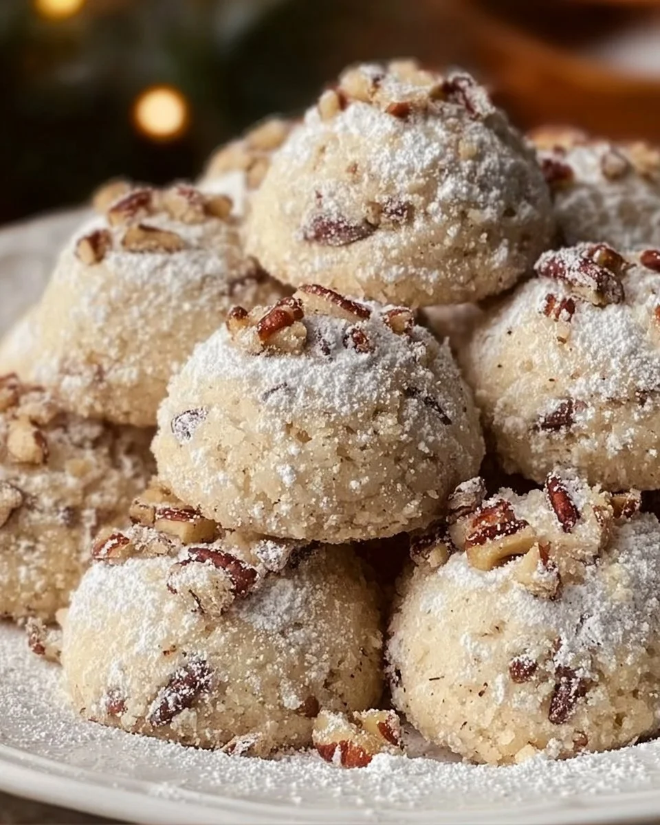 Buttery Pecan Snowball Cookies