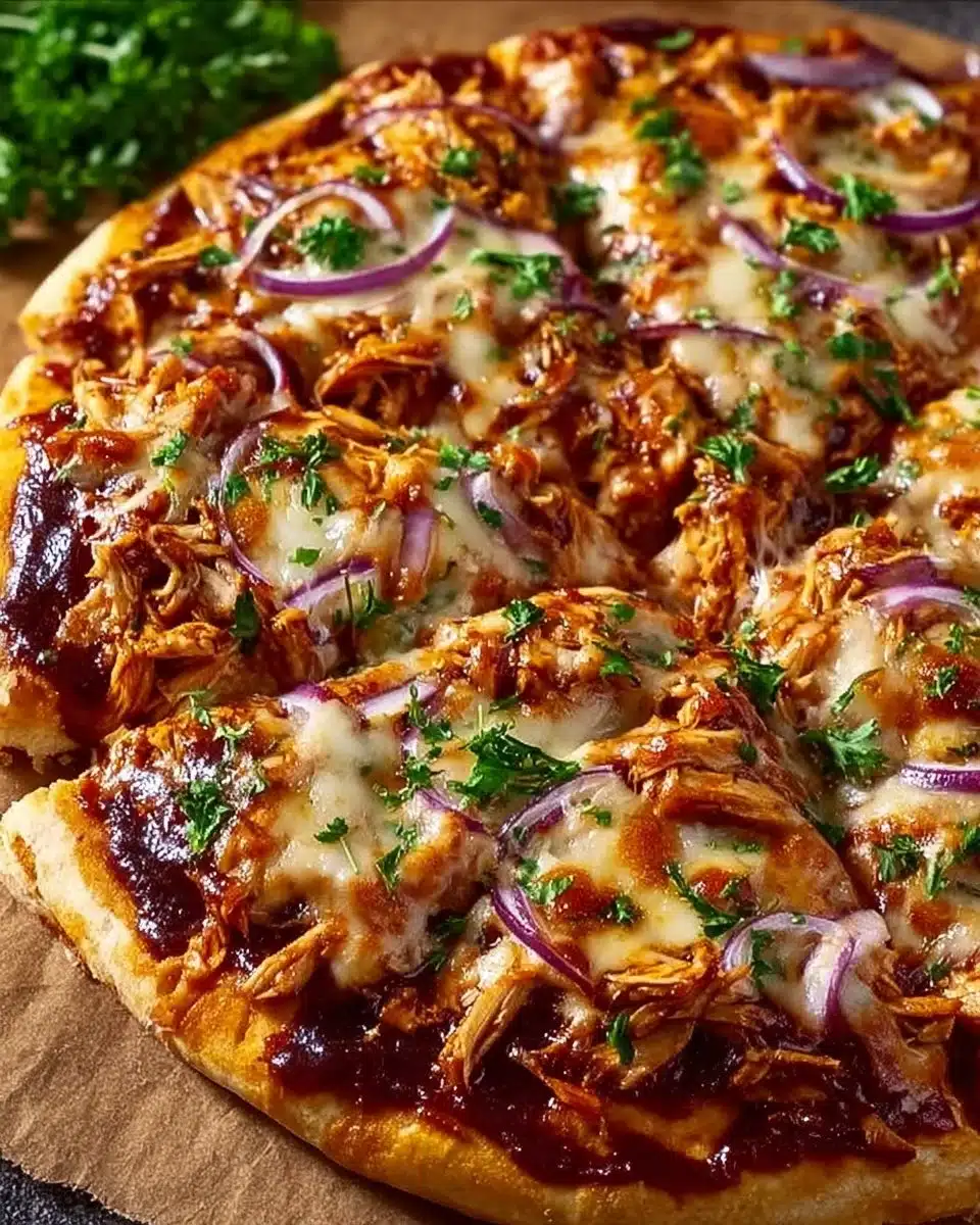 Cheesy BBQ Chicken Pizza