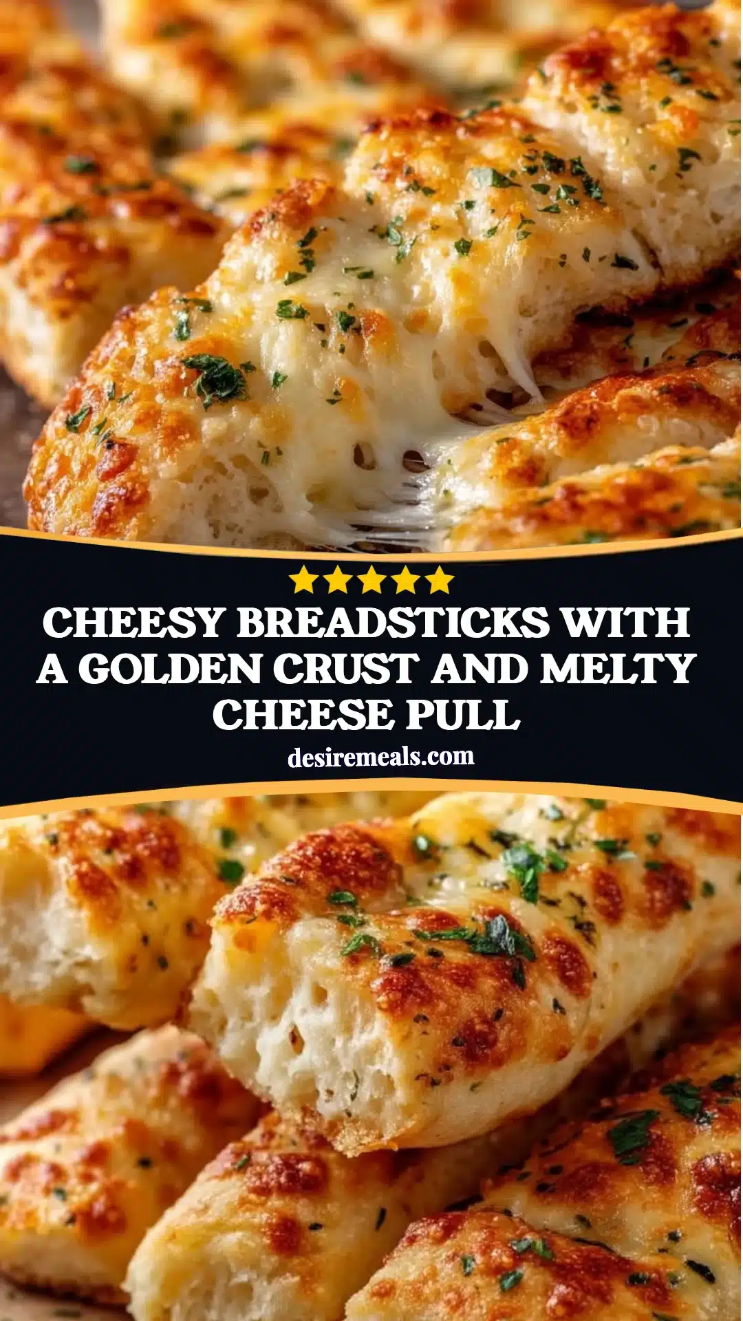 cheesy breadsticks with a Golden Crust and Melty Cheese Pull