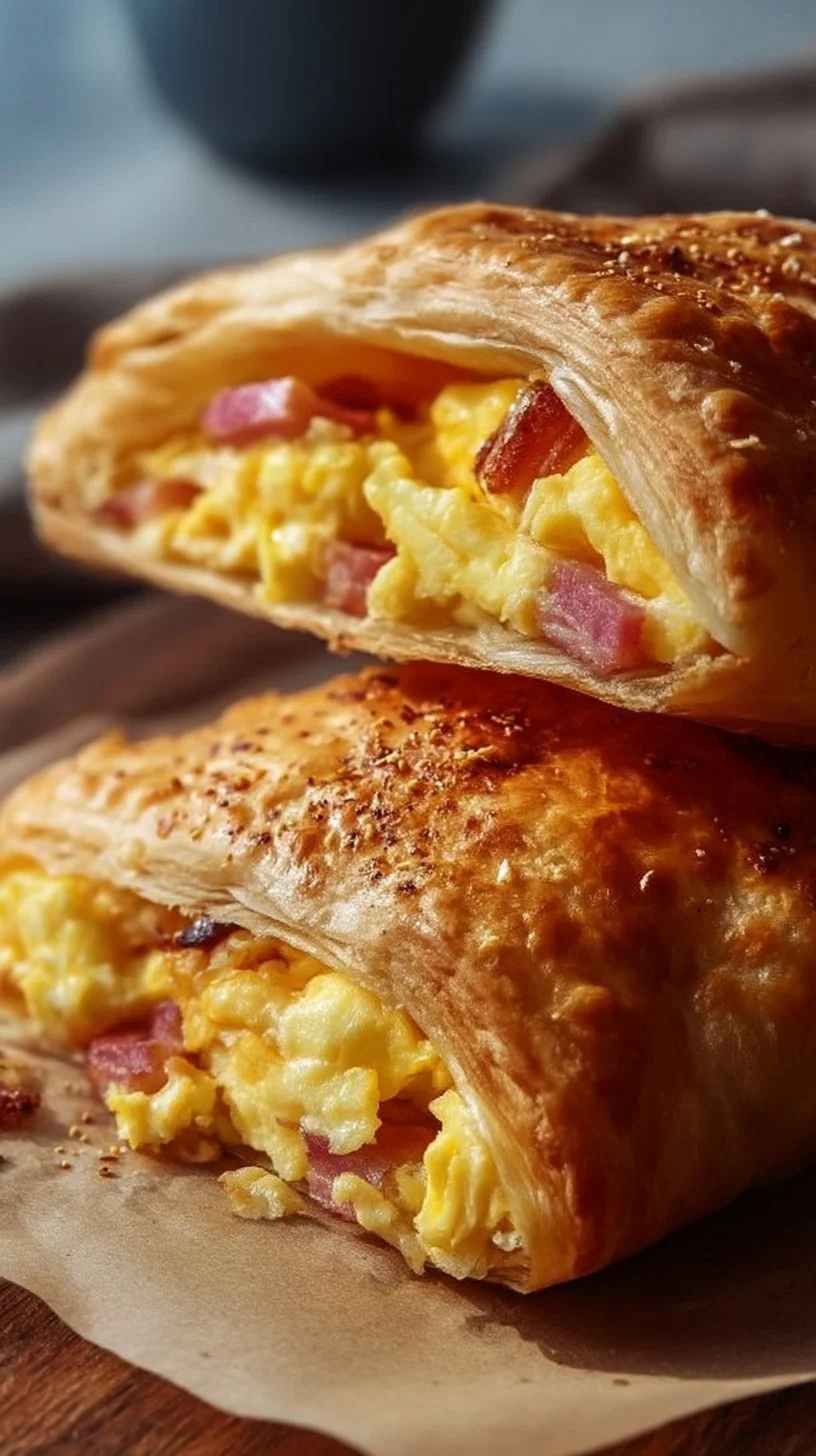Cheesy Eggs and Bacon Breakfast Pockets