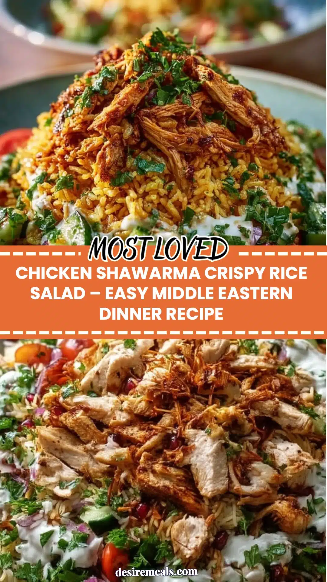 Chicken Shawarma Crispy Rice Salad – Easy Middle Eastern Dinner Recipe