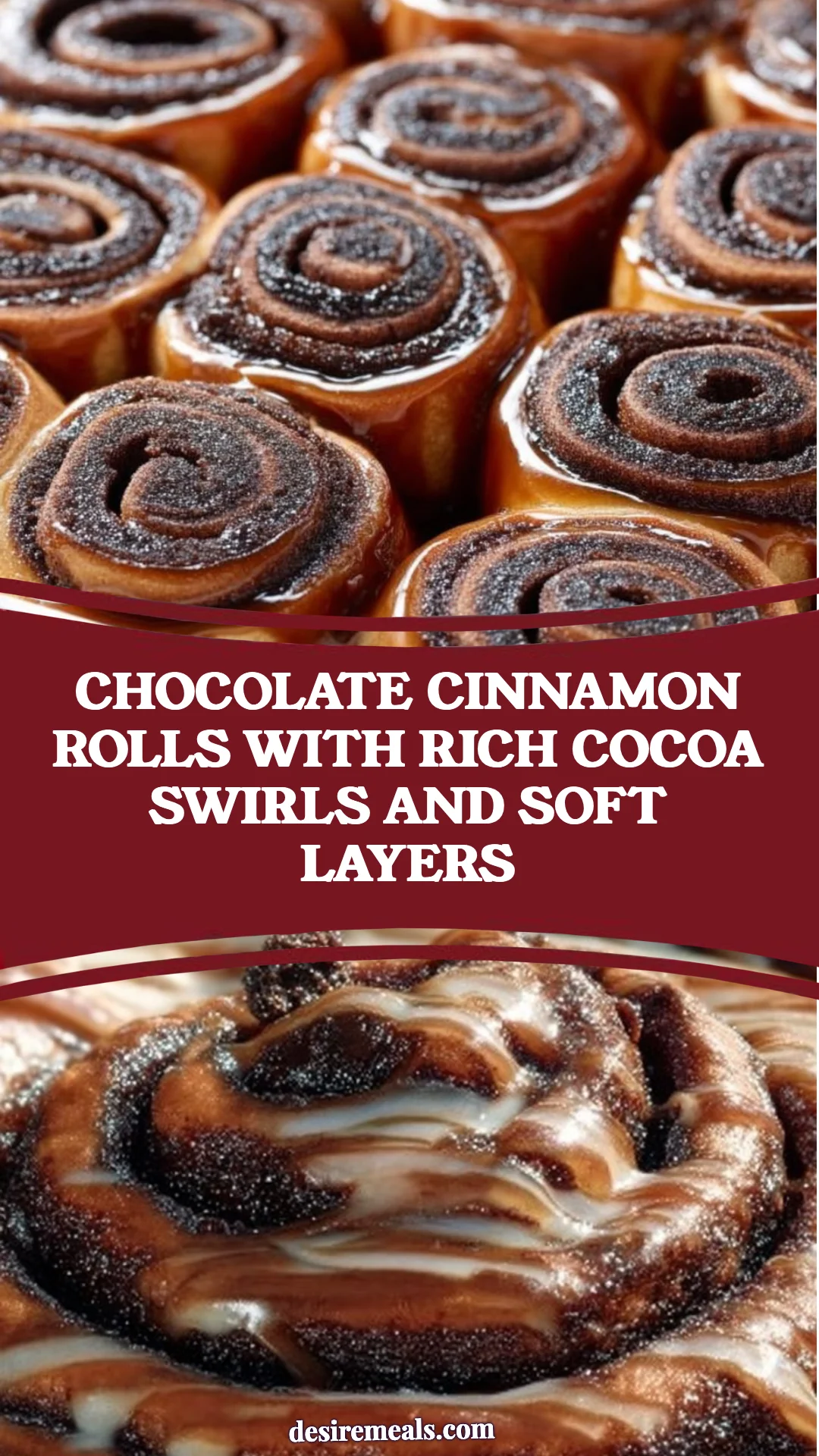 Chocolate Cinnamon Rolls with Rich Cocoa Swirls and Soft Layers