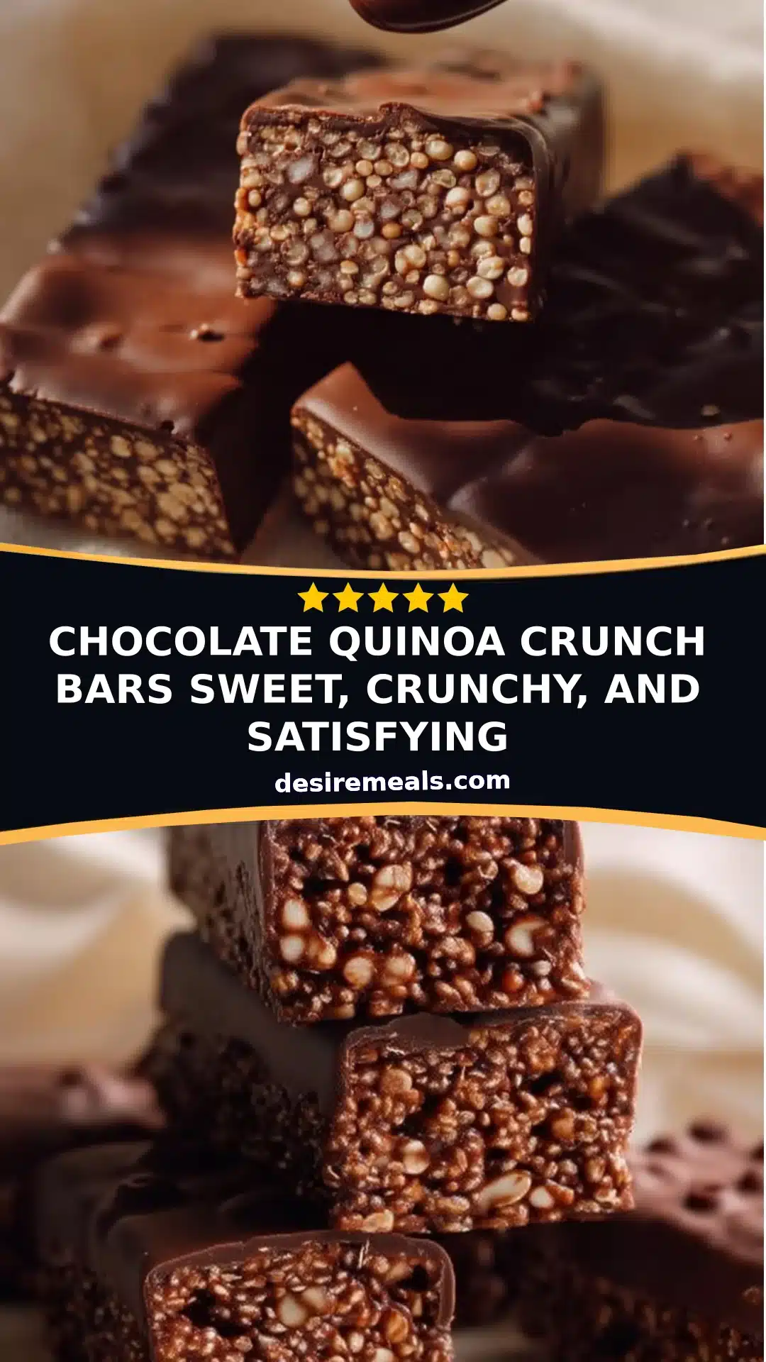 Chocolate Quinoa Crunch Bars Sweet, Crunchy, and Satisfying