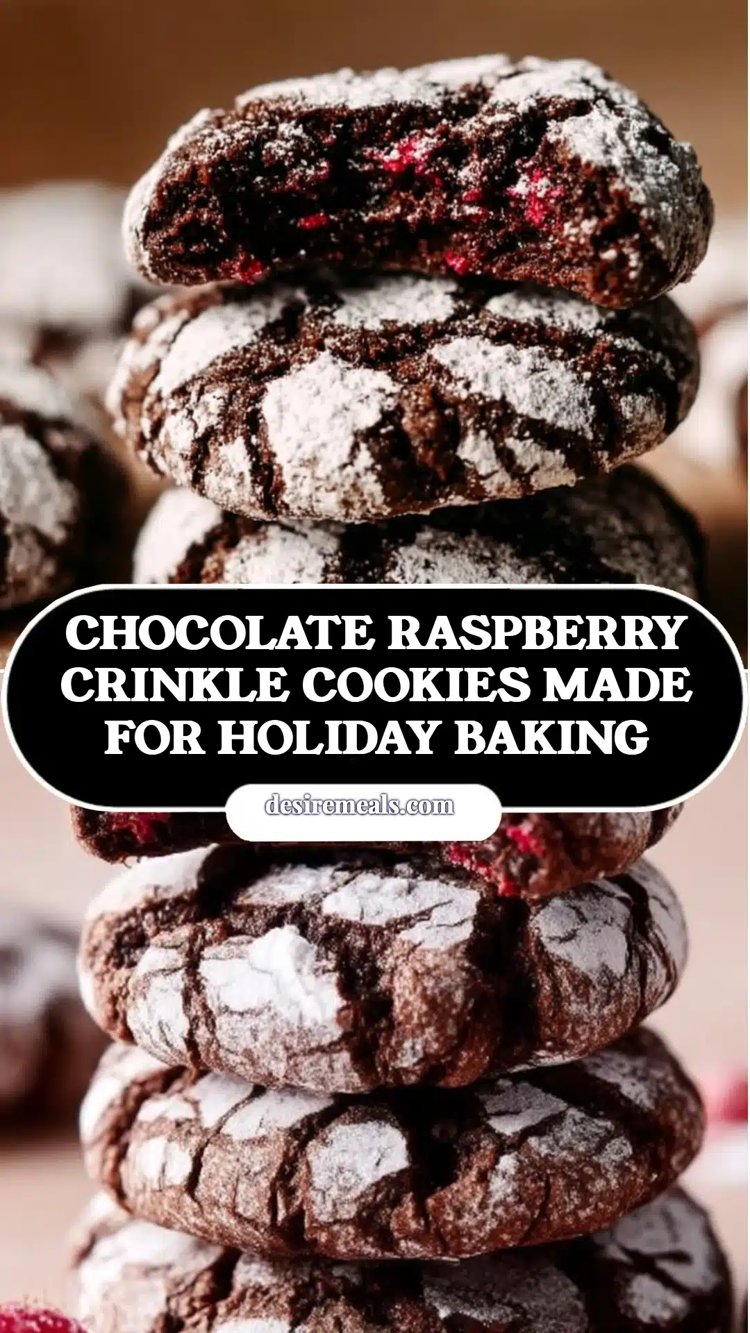 Chocolate Raspberry Crinkle Cookies Made for Holiday Baking