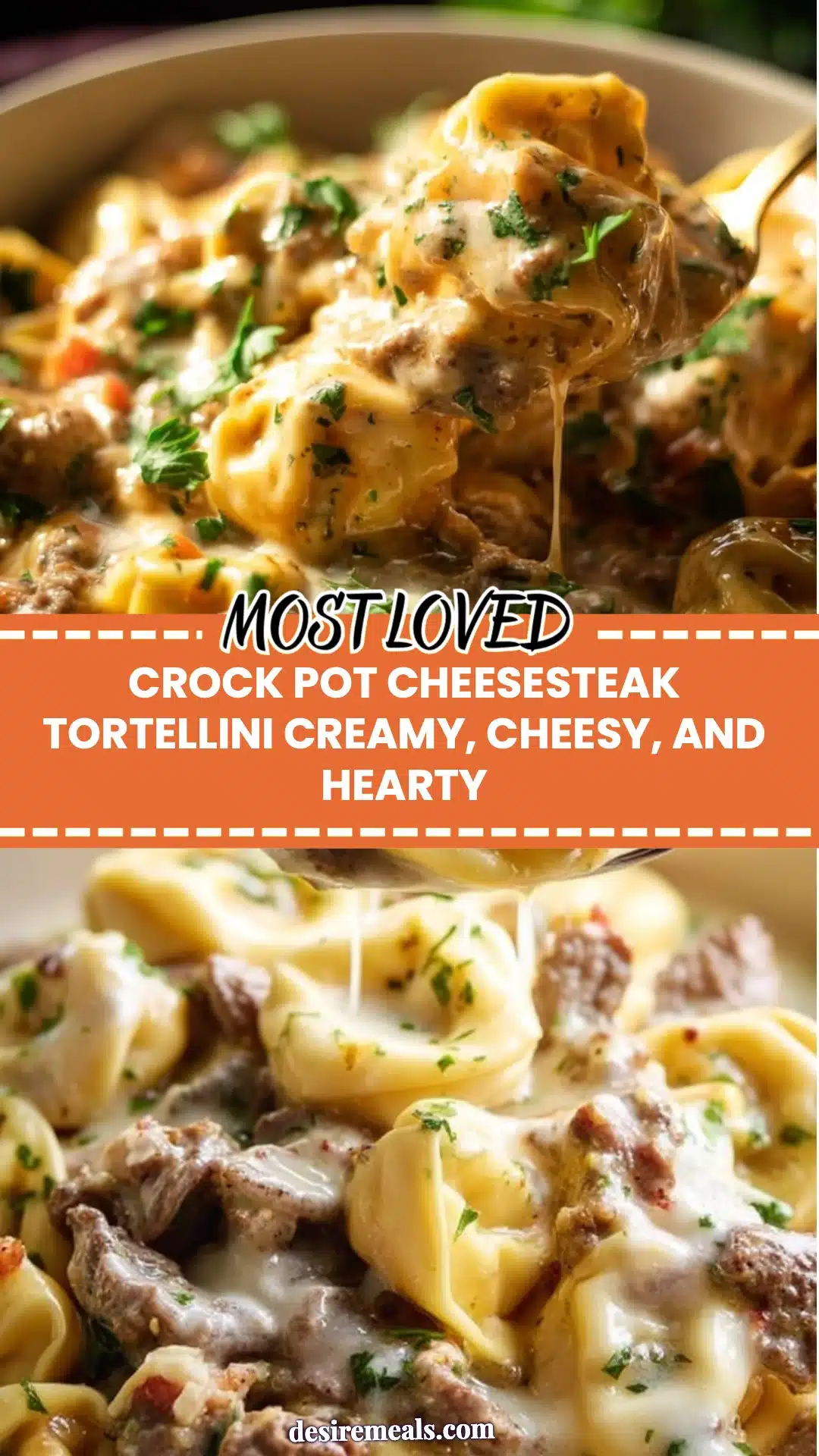 Crock Pot Cheesesteak Tortellini Creamy, Cheesy, and Hearty
