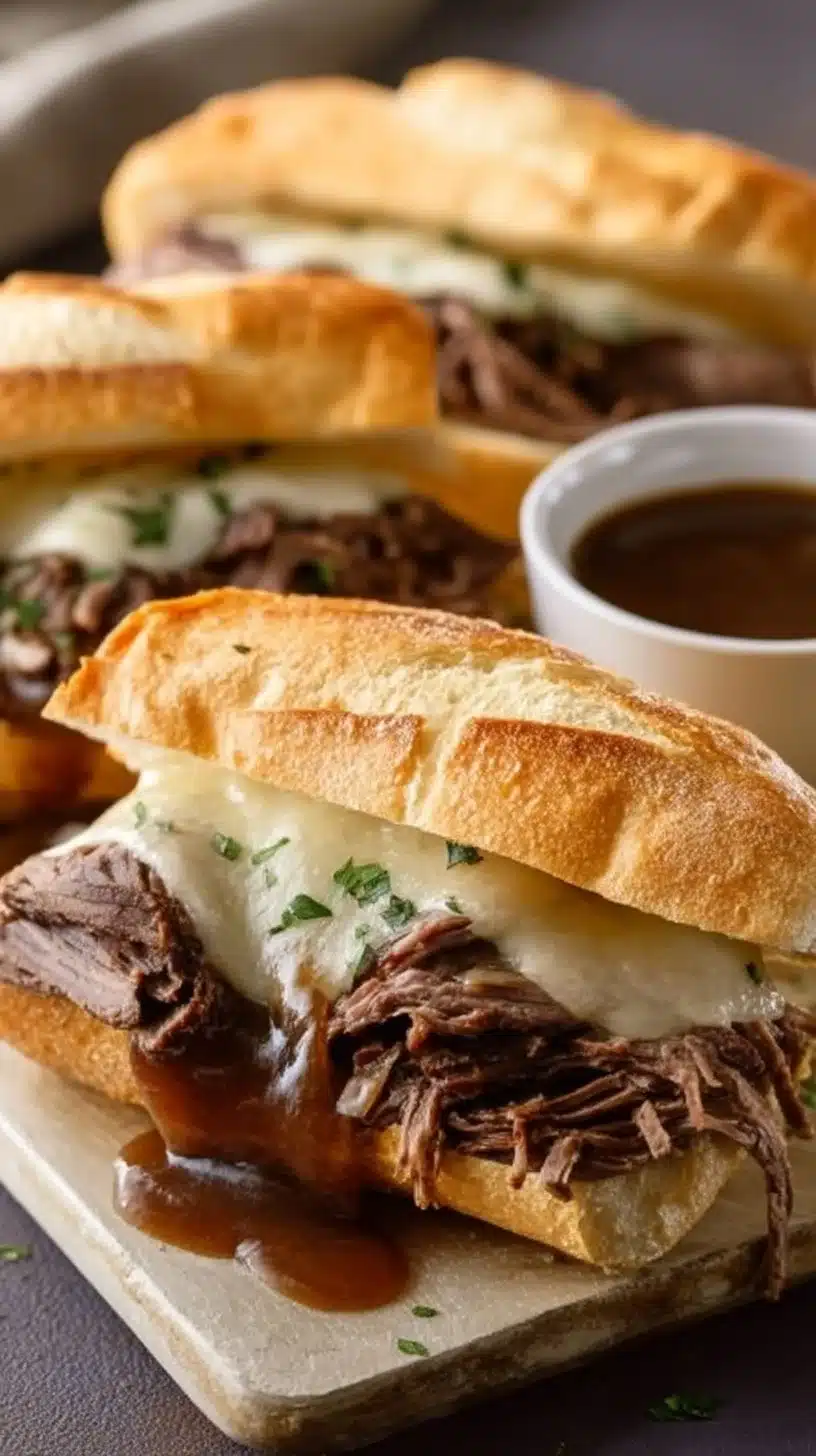 Crockpot French Dip Sandwiches