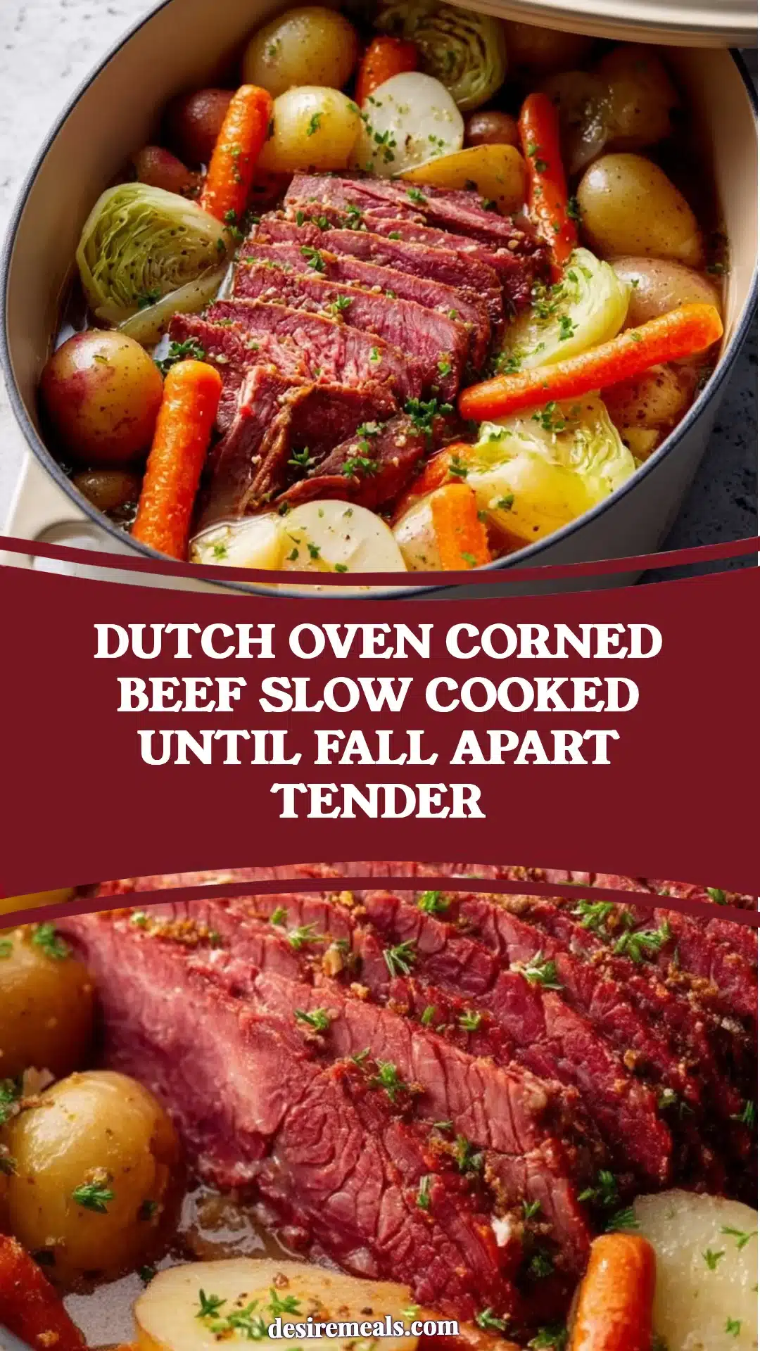 Dutch Oven Corned Beef Slow Cooked Until Fall Apart Tender