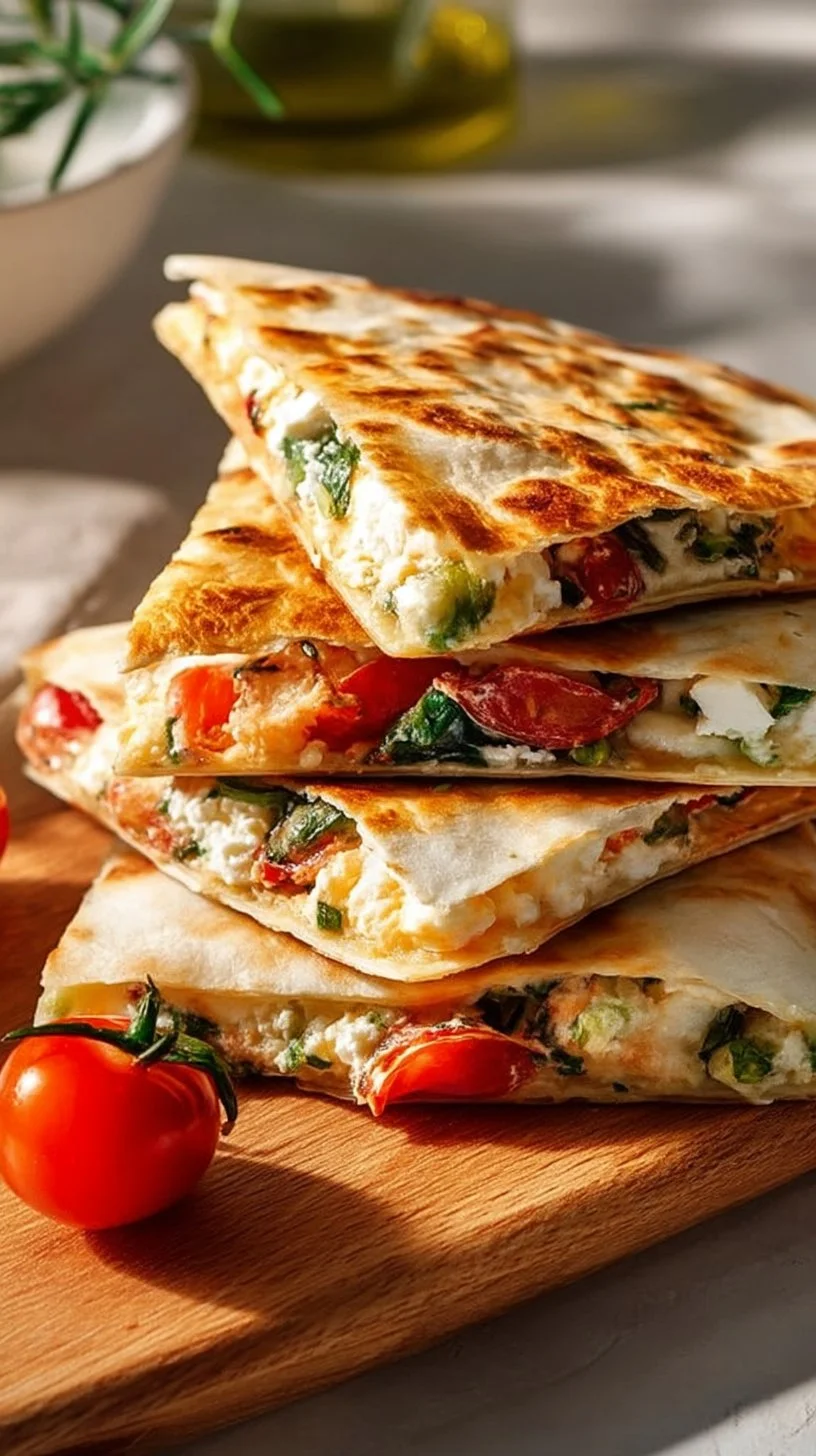 Easy Mediterranean Quesadilla