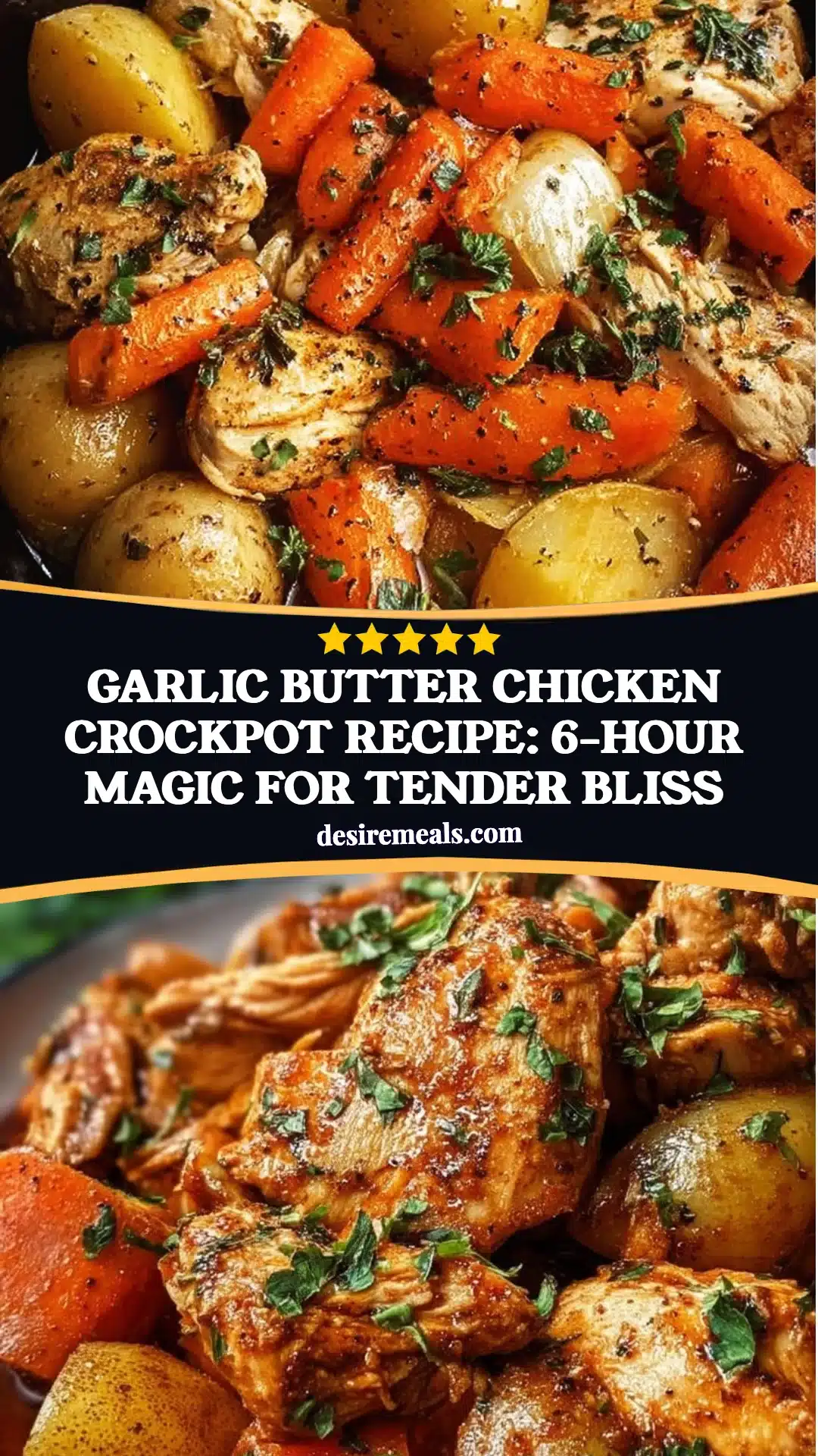 Garlic Butter Chicken Crockpot Recipe: 6-Hour Magic for Tender Bliss
