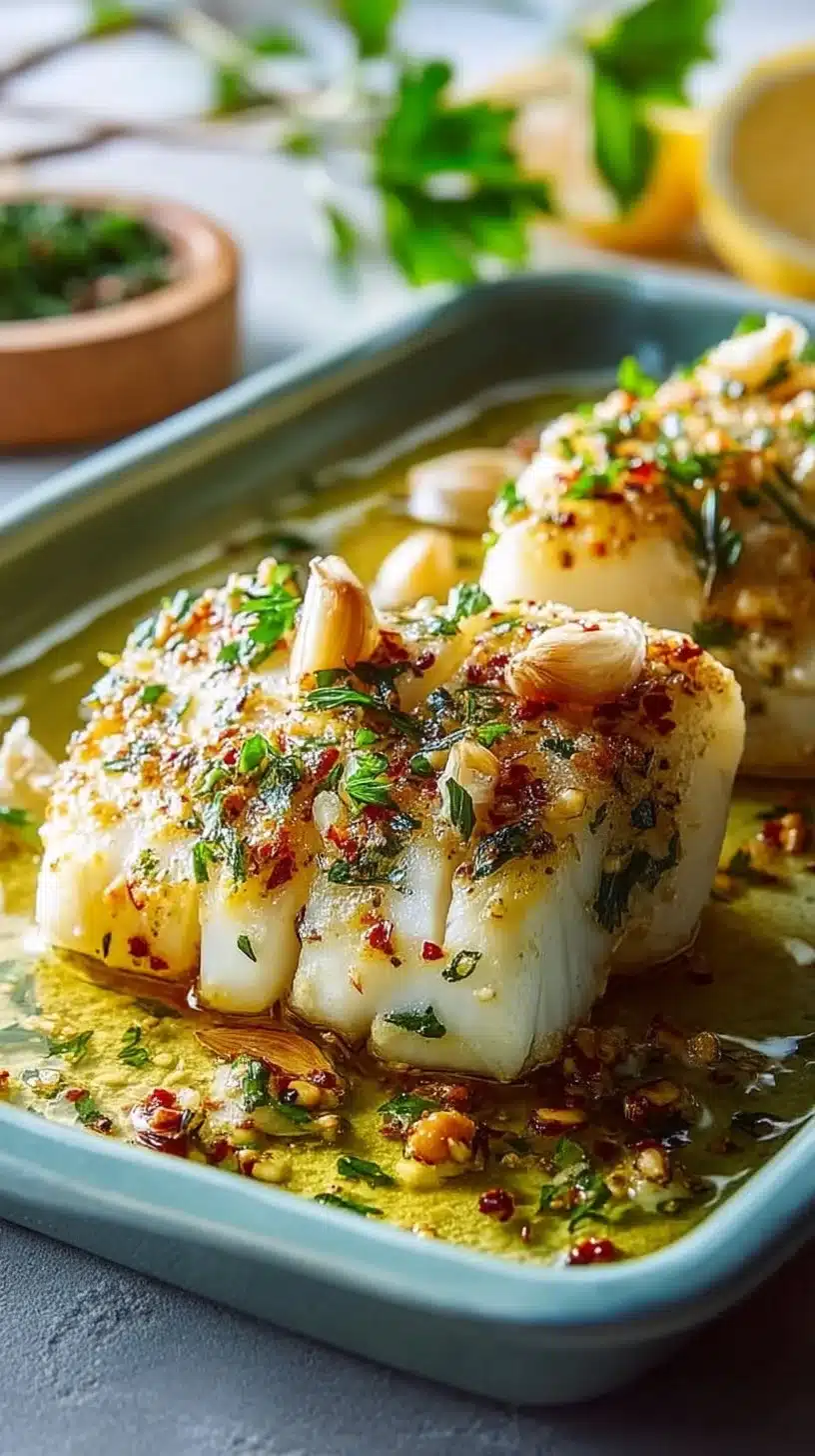 Gluten-Free Mediterranean Baked Cod with Lemon and Garlic