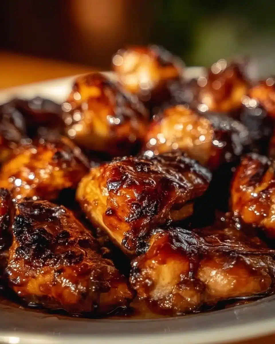 Delicious Hawaiian Chicken with sticky island glaze served on a plate.