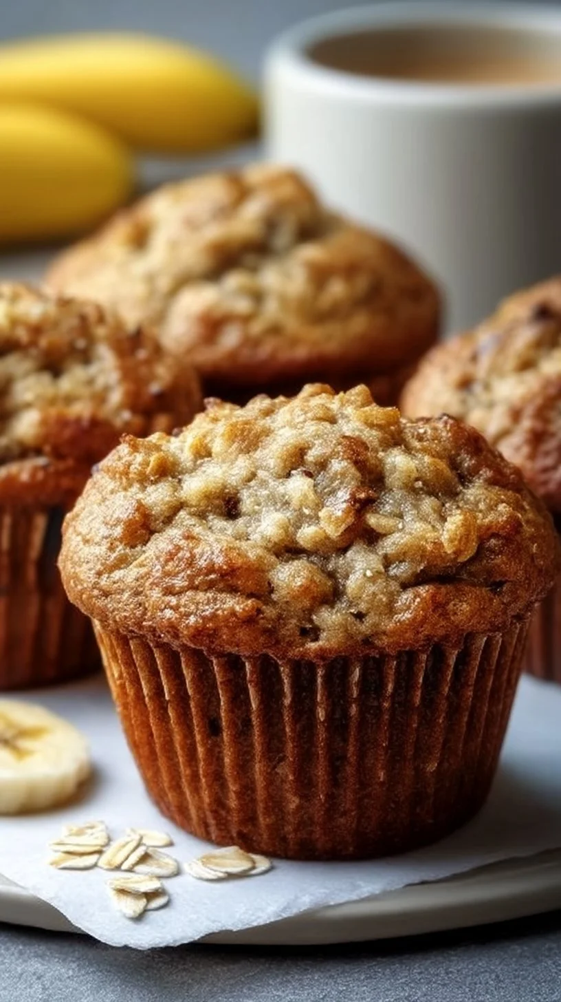 Healthy Banana Oatmeal Muffins
