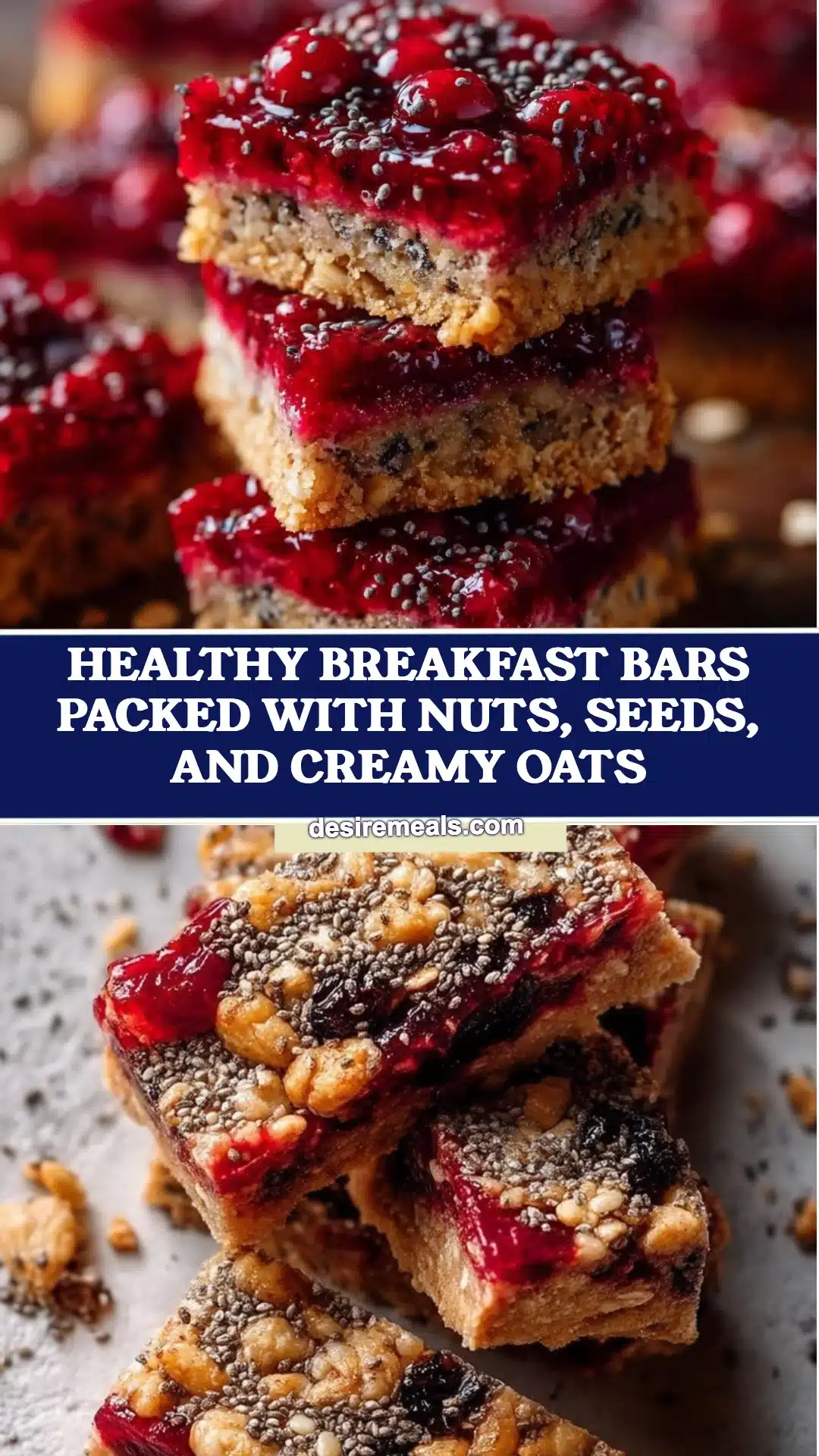 Healthy Breakfast Bars Packed with Nuts, Seeds, and Creamy Oats