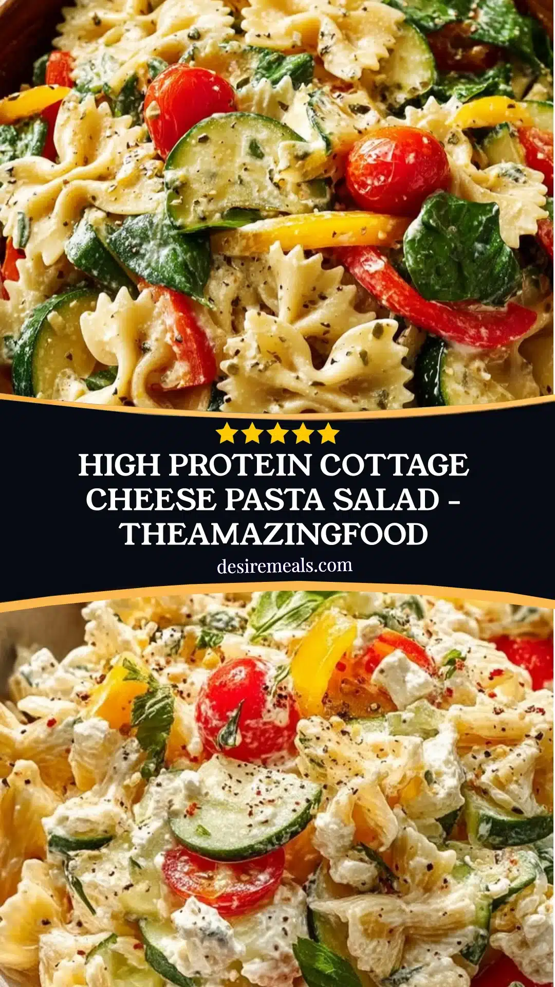 High Protein Cottage Cheese Pasta Salad - theamazingfood