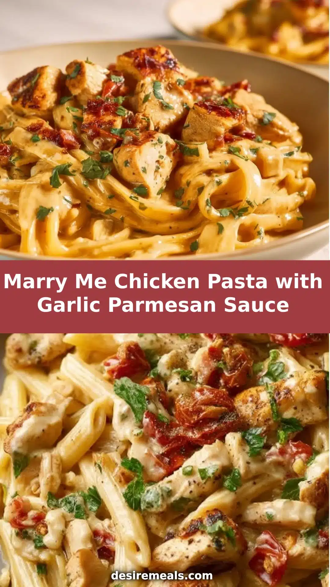 Marry Me Chicken Pasta with Garlic Parmesan Sauce