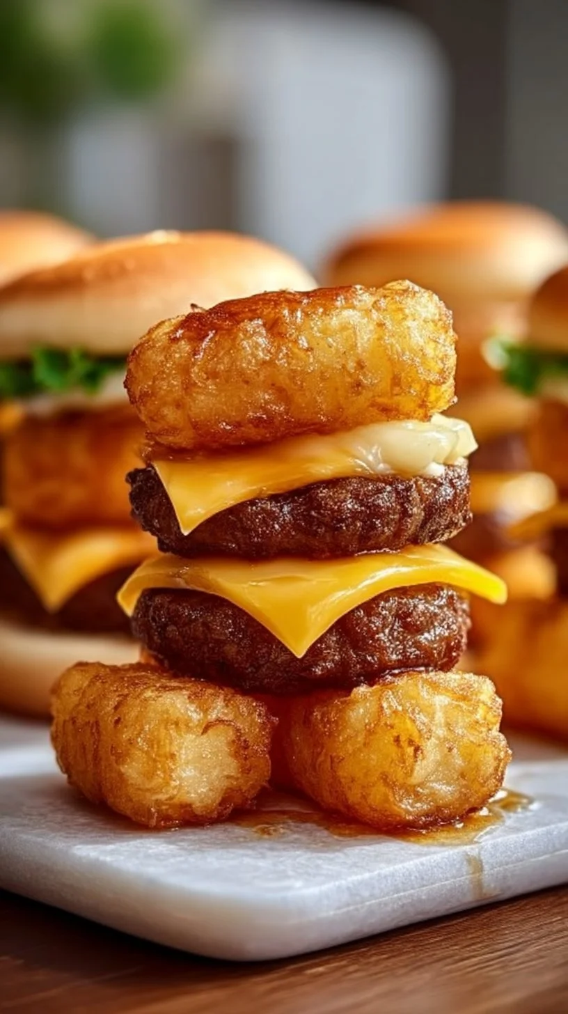 Mini Tater Tot Cheeseburgers