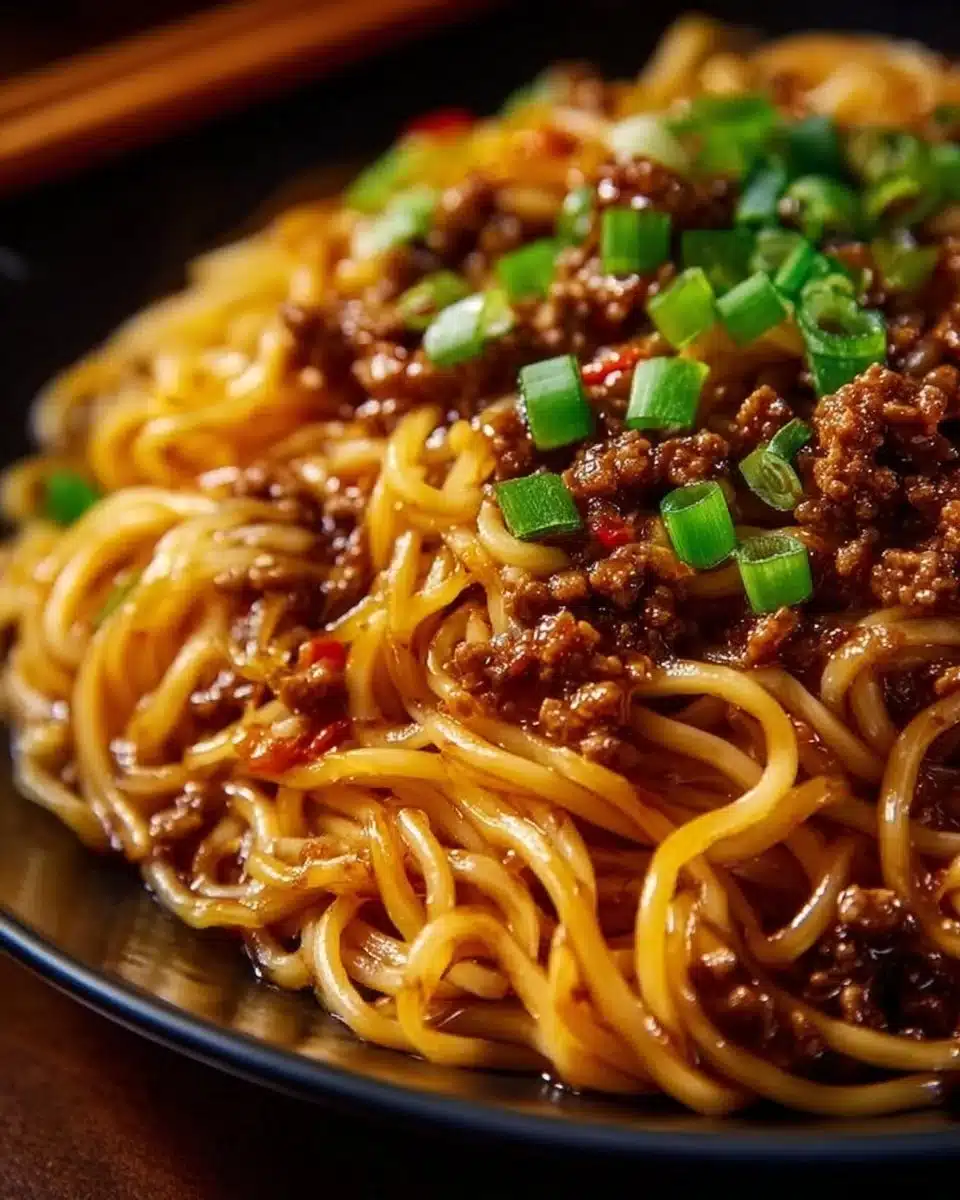 Mongolian Ground Beef Noodles