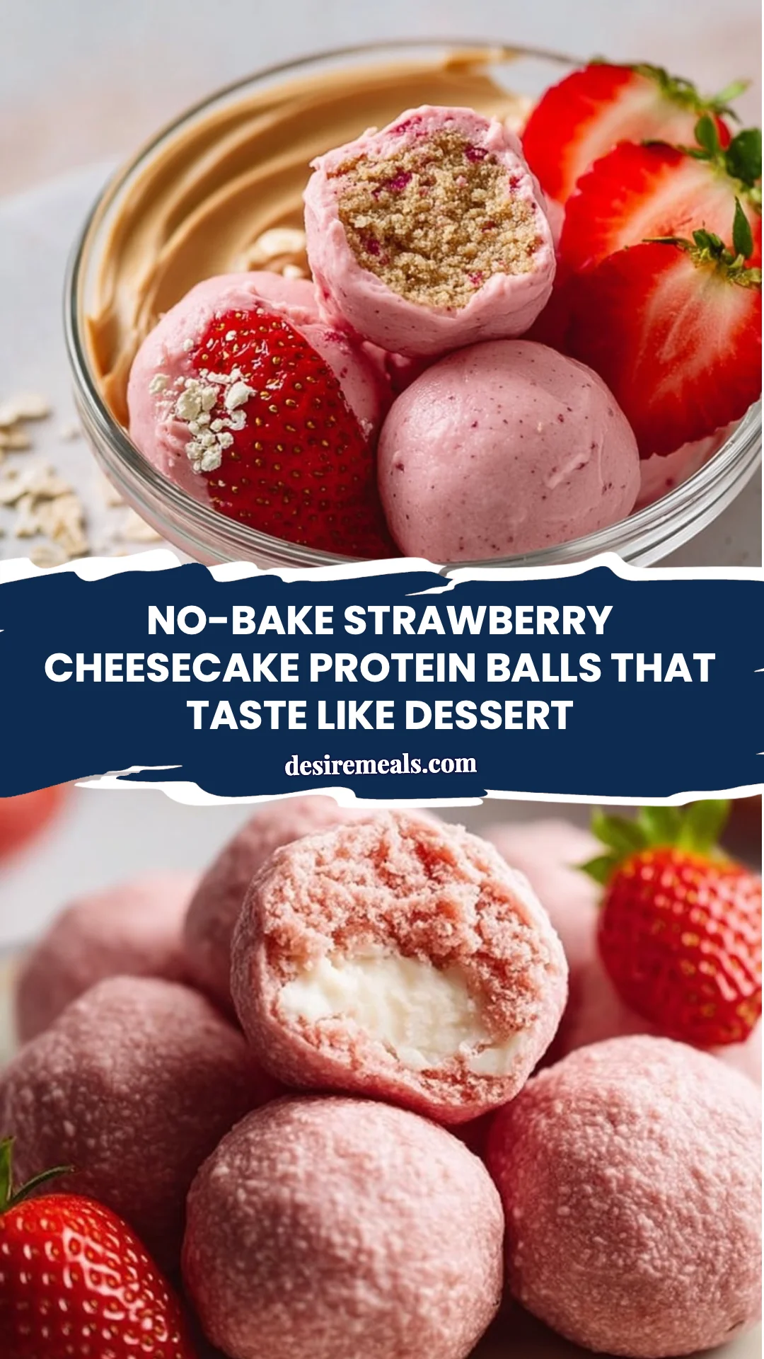 No-Bake Strawberry Cheesecake Protein Balls That Taste Like Dessert