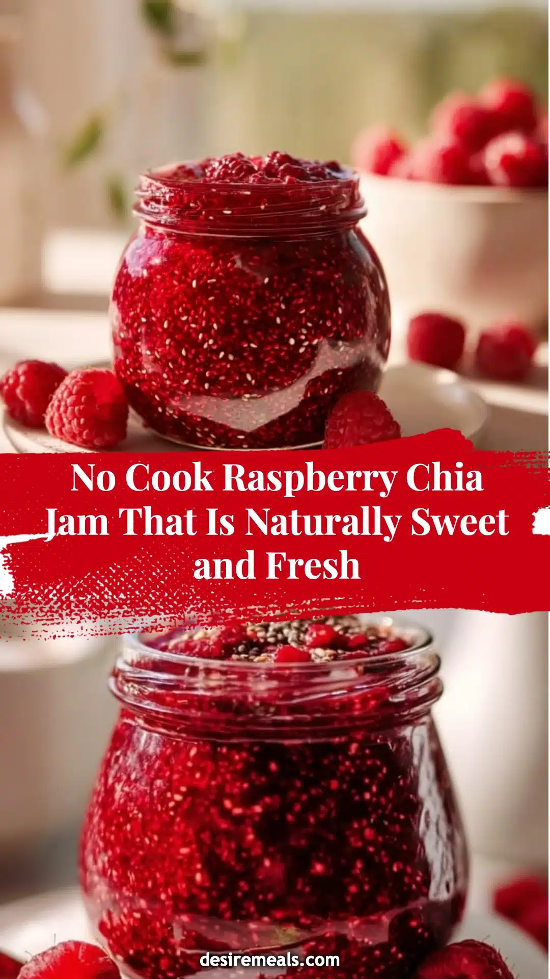 No Cook Raspberry Chia Jam That Is Naturally Sweet and Fresh