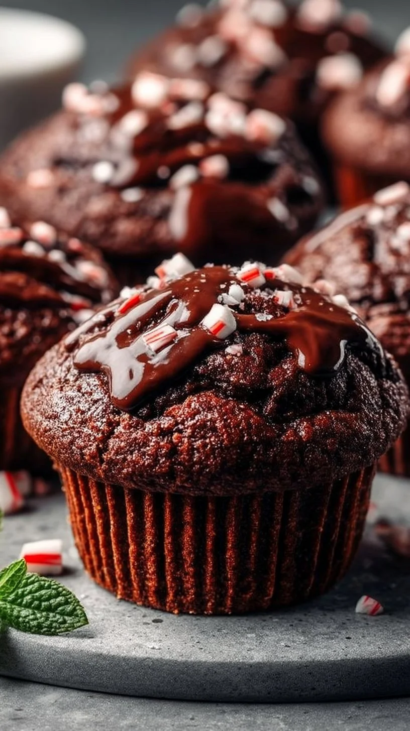 Peppermint Hot Chocolate Muffins