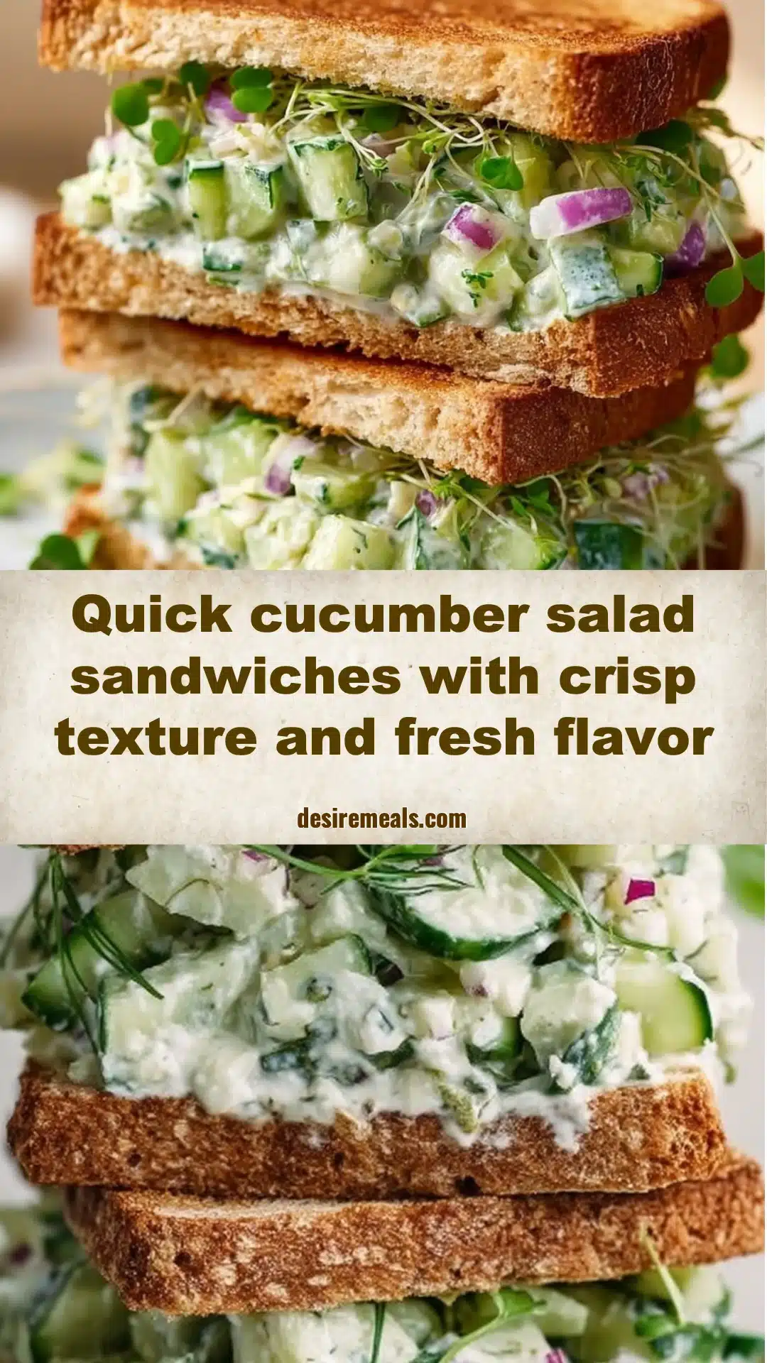 Quick cucumber salad sandwiches with crisp texture and fresh flavor