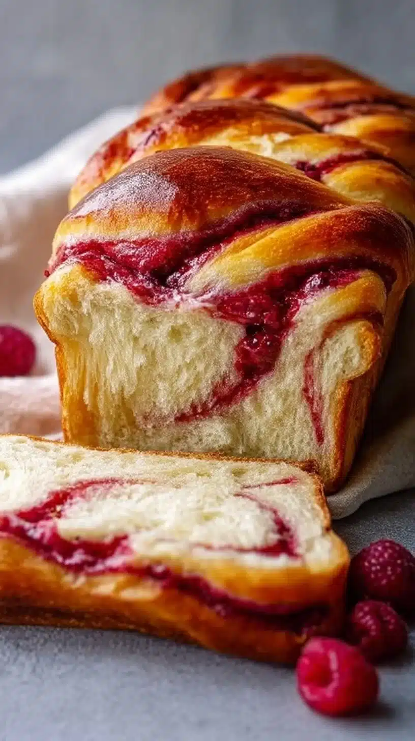 Raspberry Swirl Brioche Loaf