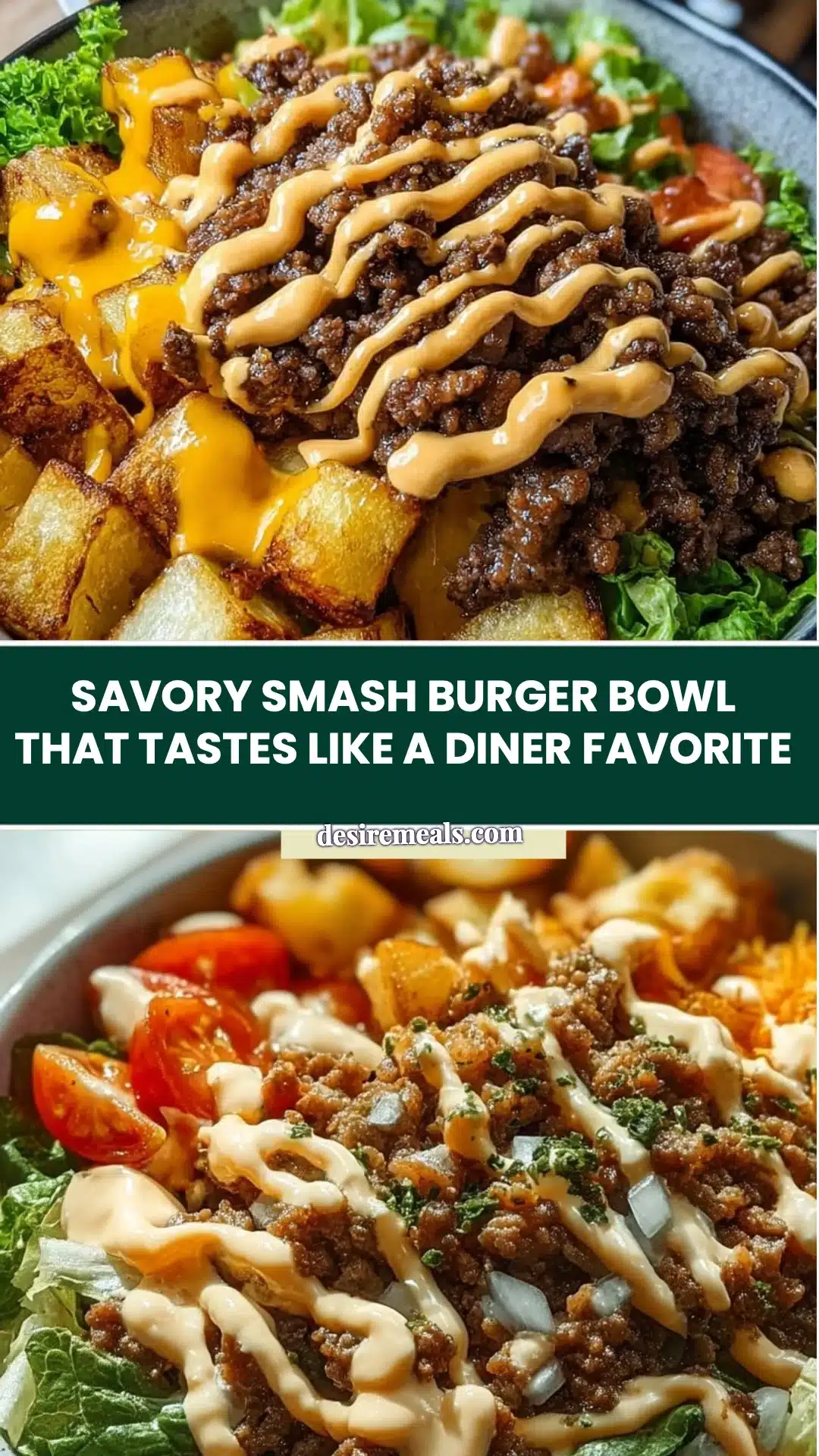 Savory smash burger bowl that tastes like a diner favorite