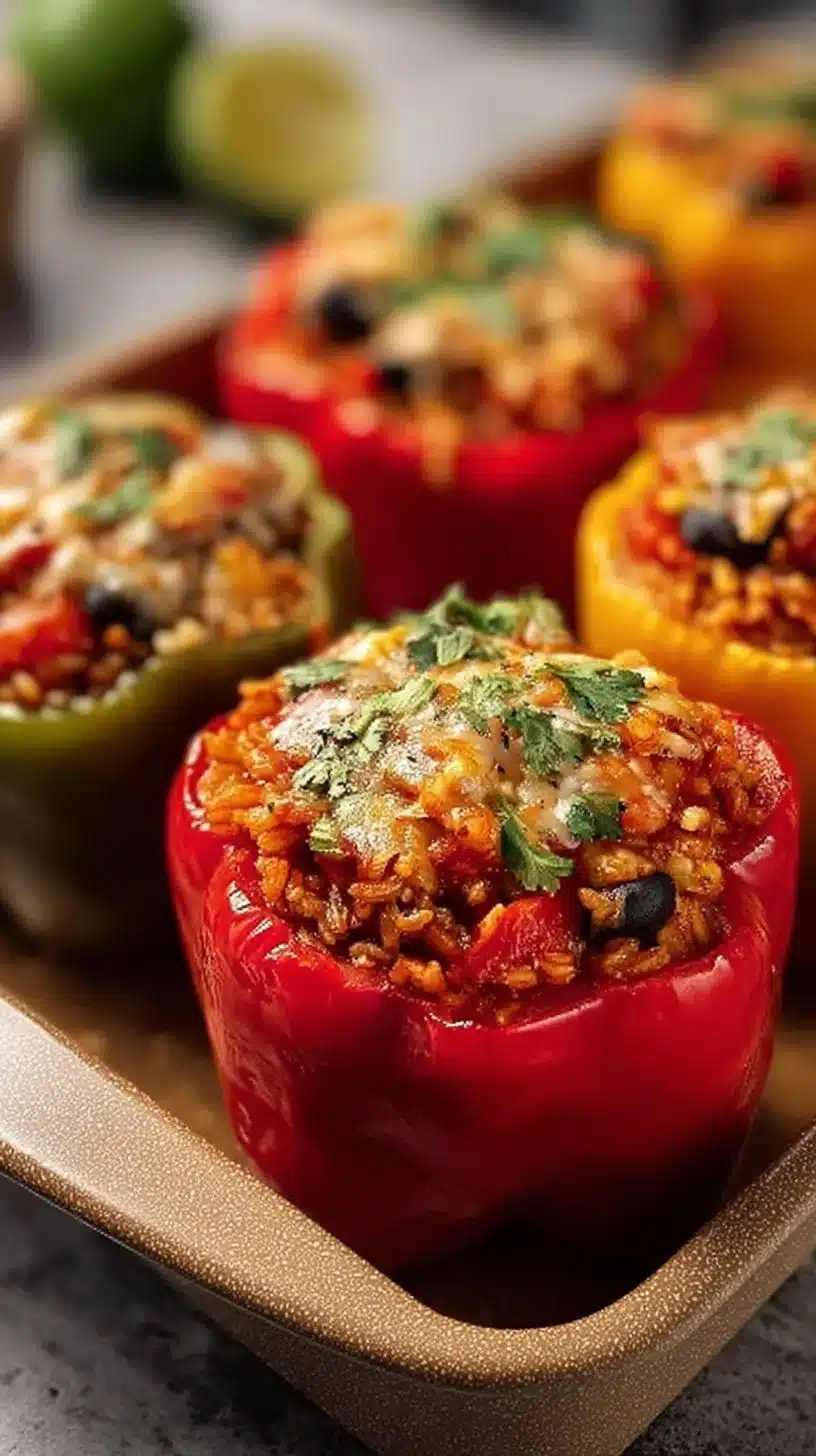 Spicy Vegetarian Stuffed Peppers Bursting with Flavor